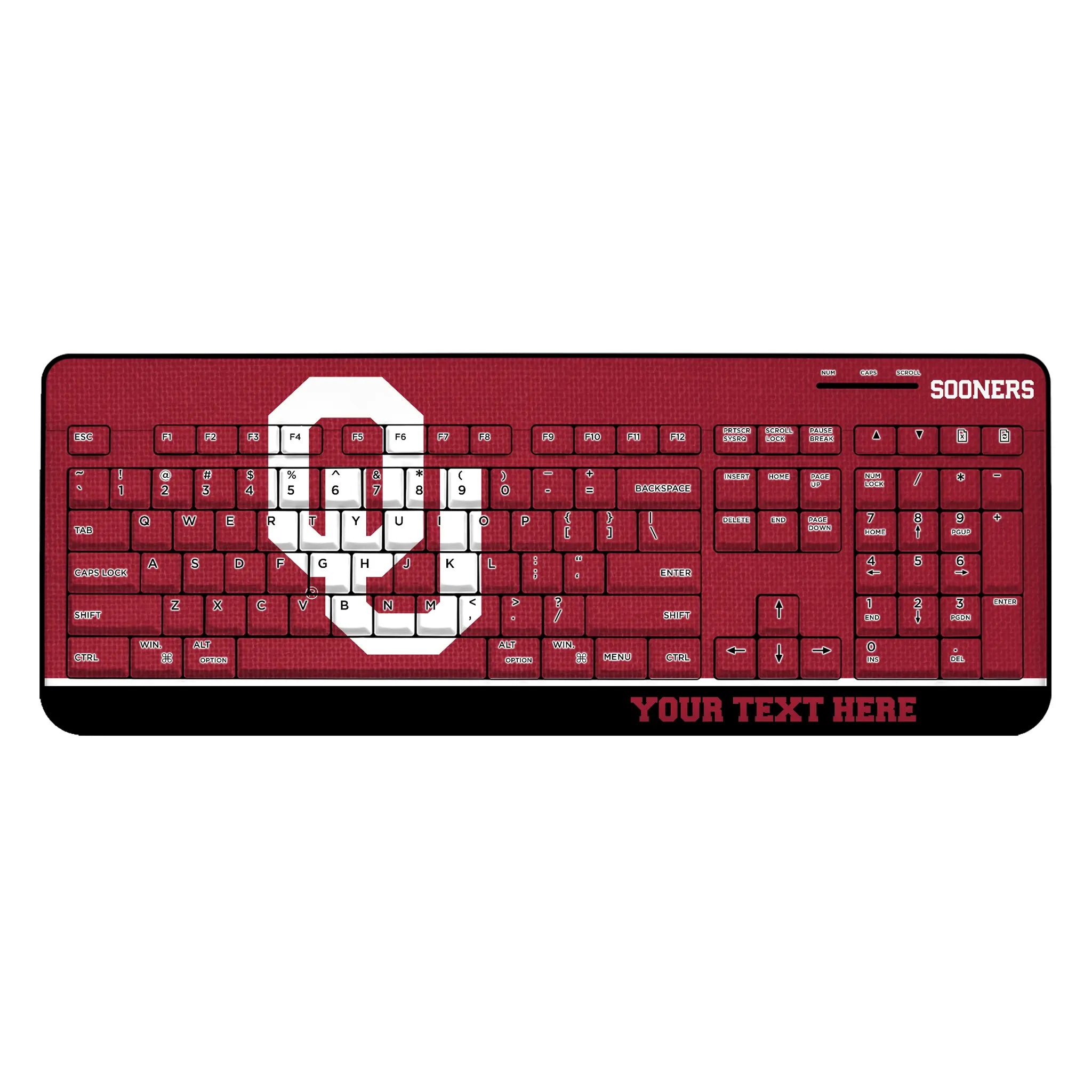 University of Oklahoma Sooners Personalized Endzone Solid Wireless USB Keyboard
