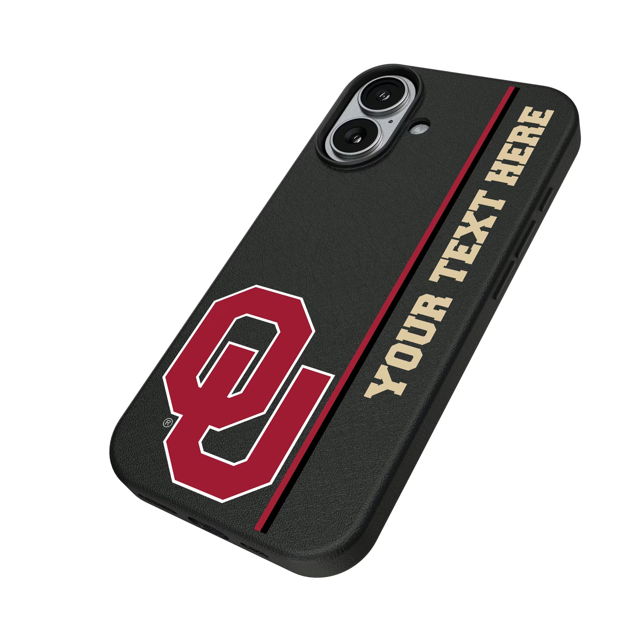 University of Oklahoma Sooners Personalized Sidebard iPhone MagSafe Compatible Phone Case for Apple iPhone - Isometric View#Device_iPhone 17