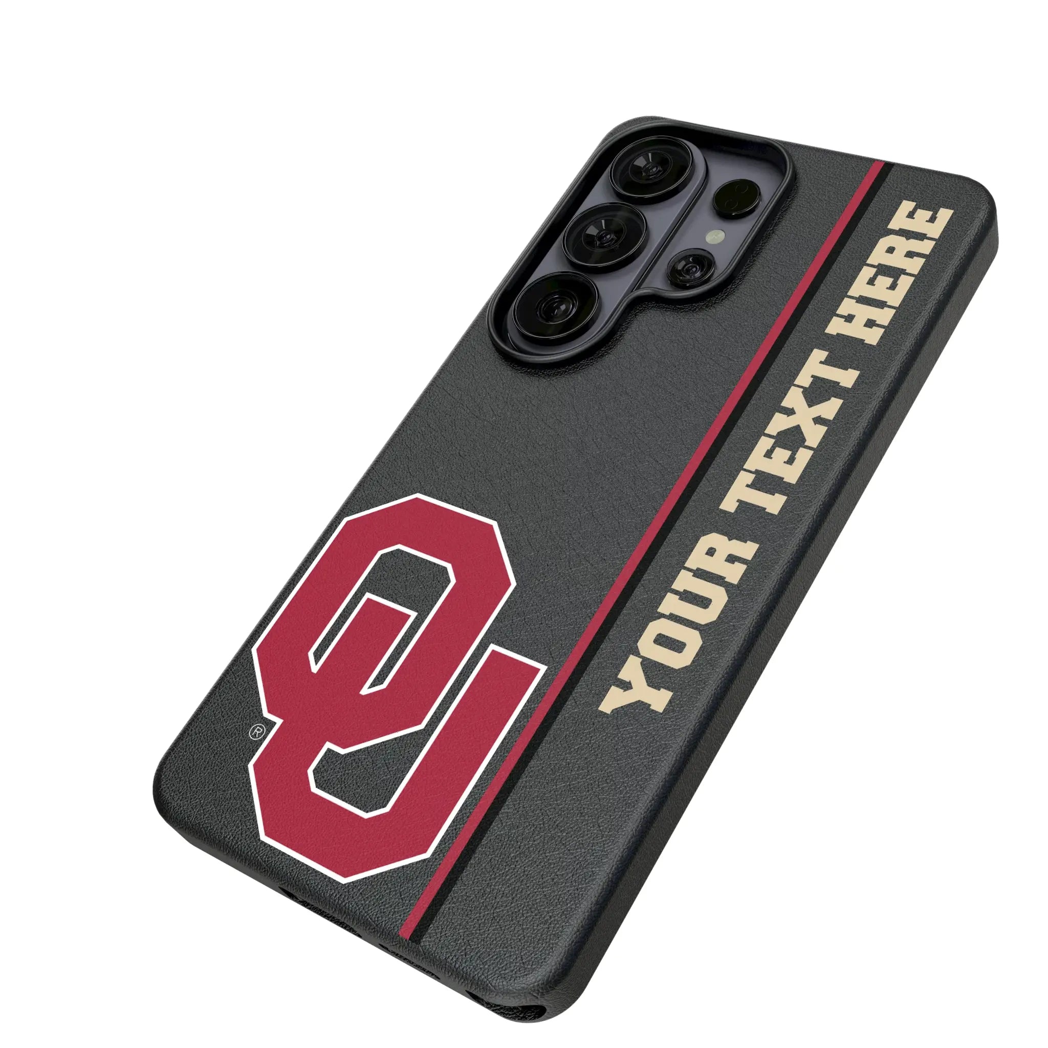 University of Oklahoma Sooners Personalized Sidebard Galaxy MagSafe Compatible Phone Case for Samsung Galaxy - Isometric View#Device_Galaxy S26 Ultra