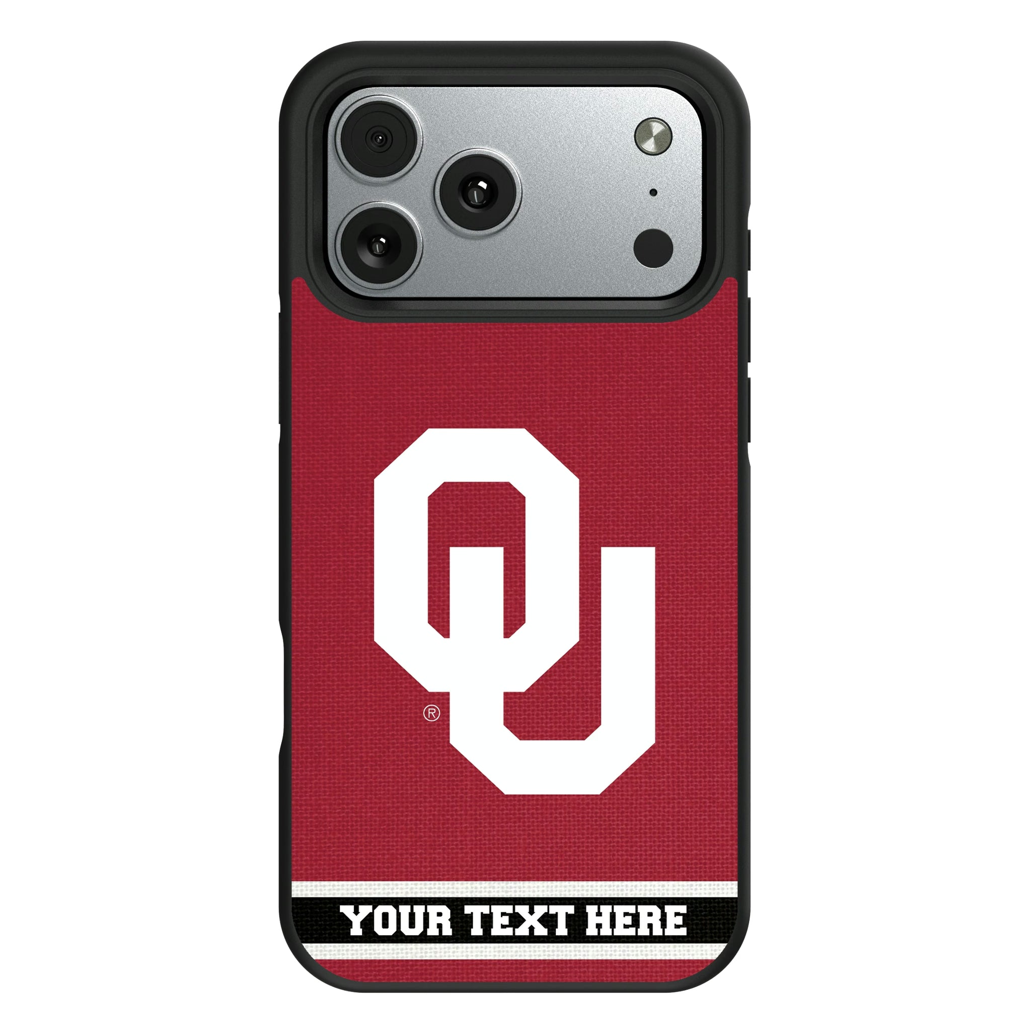 University of Oklahoma Sooners Personalized Stripe iPhone Bump Phone Case for Apple iPhone#Device_iPhone 17 Pro Max
