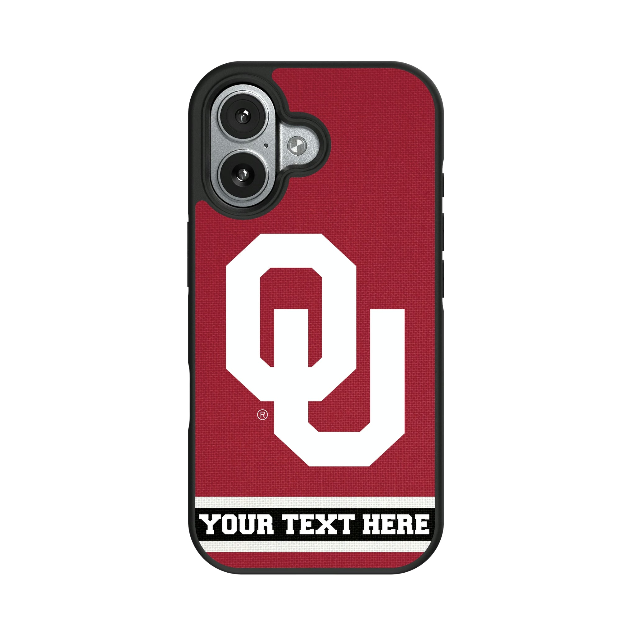University of Oklahoma Sooners Personalized Stripe iPhone Bump Phone Case for Apple iPhone#Device_iPhone 17