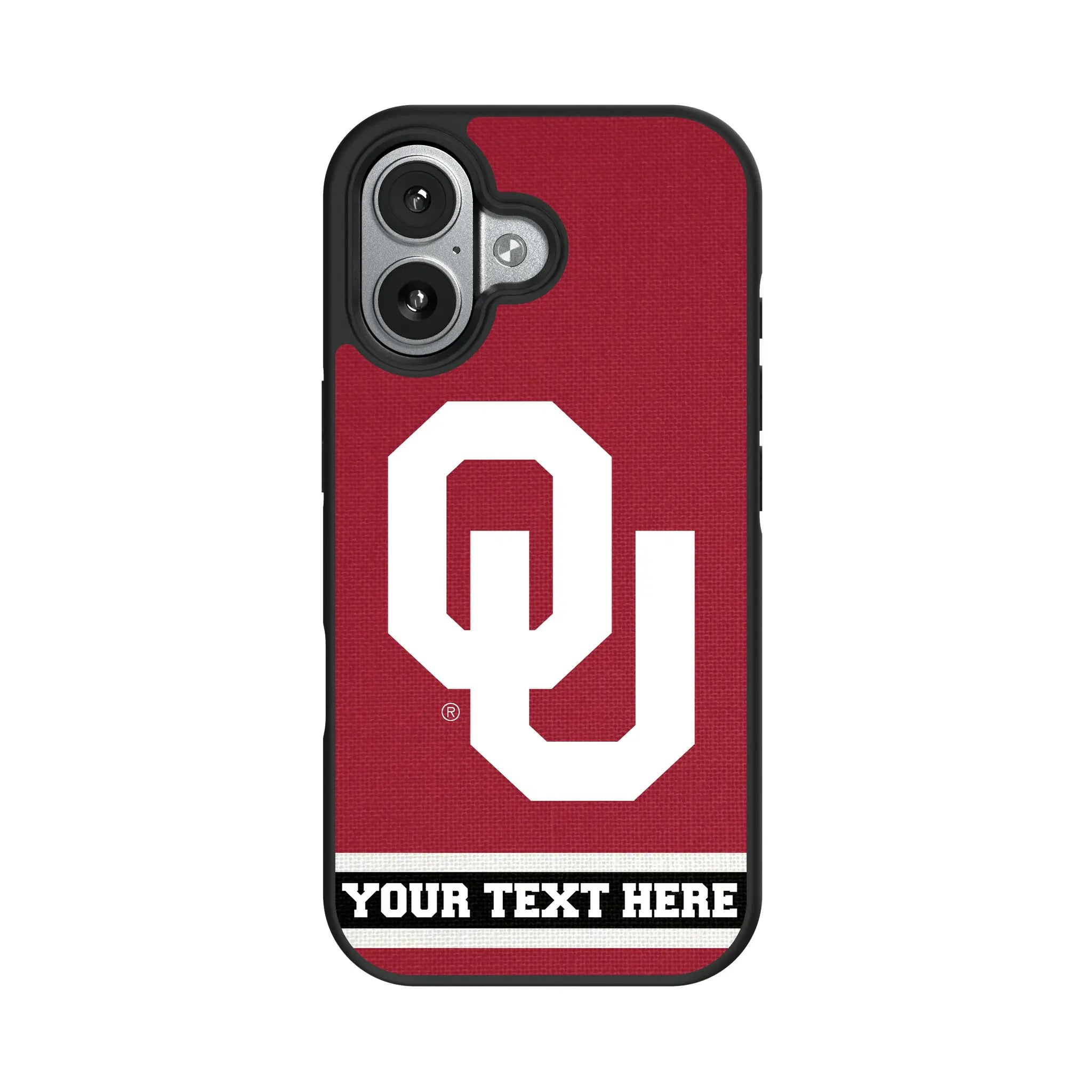 University of Oklahoma Sooners Personalized Stripe iPhone Bump Phone Case for Apple iPhone#Device_iPhone 17