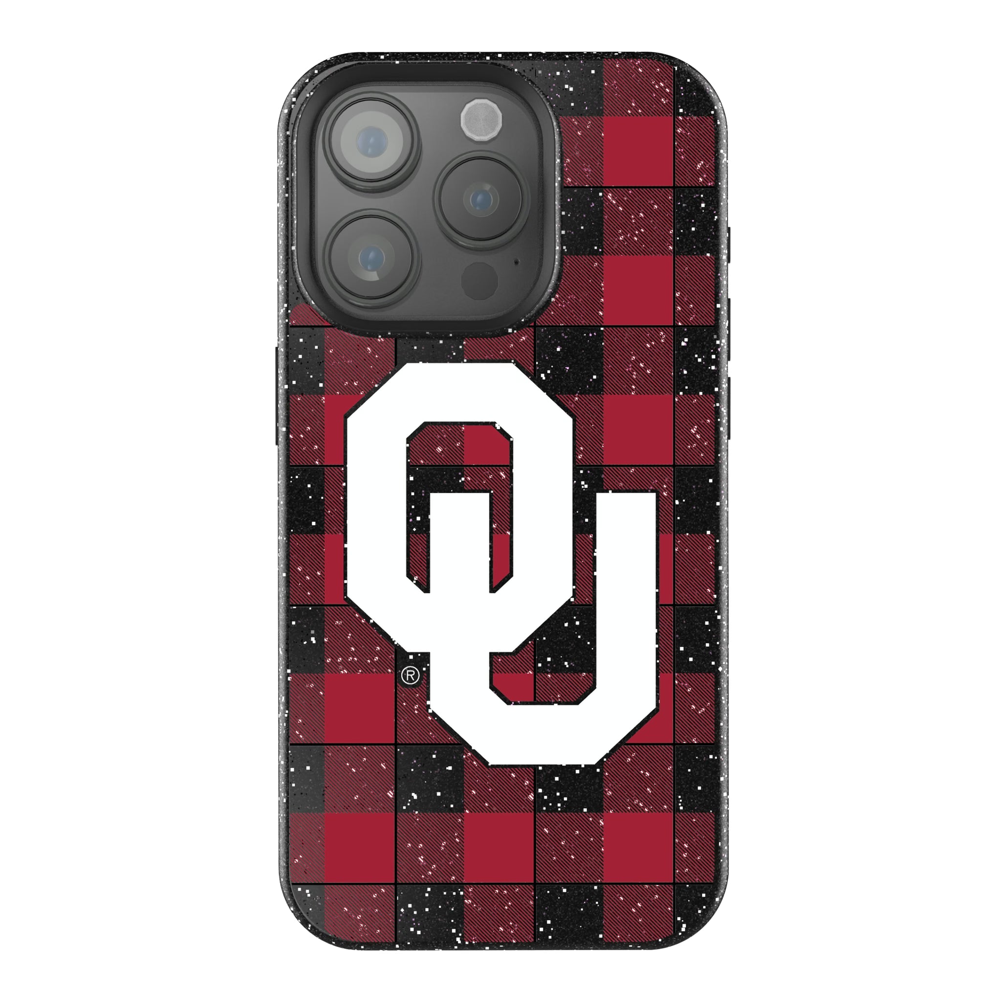 University of Oklahoma Sooners Plaid iPhone Bling Phone Case for Apple iPhone
