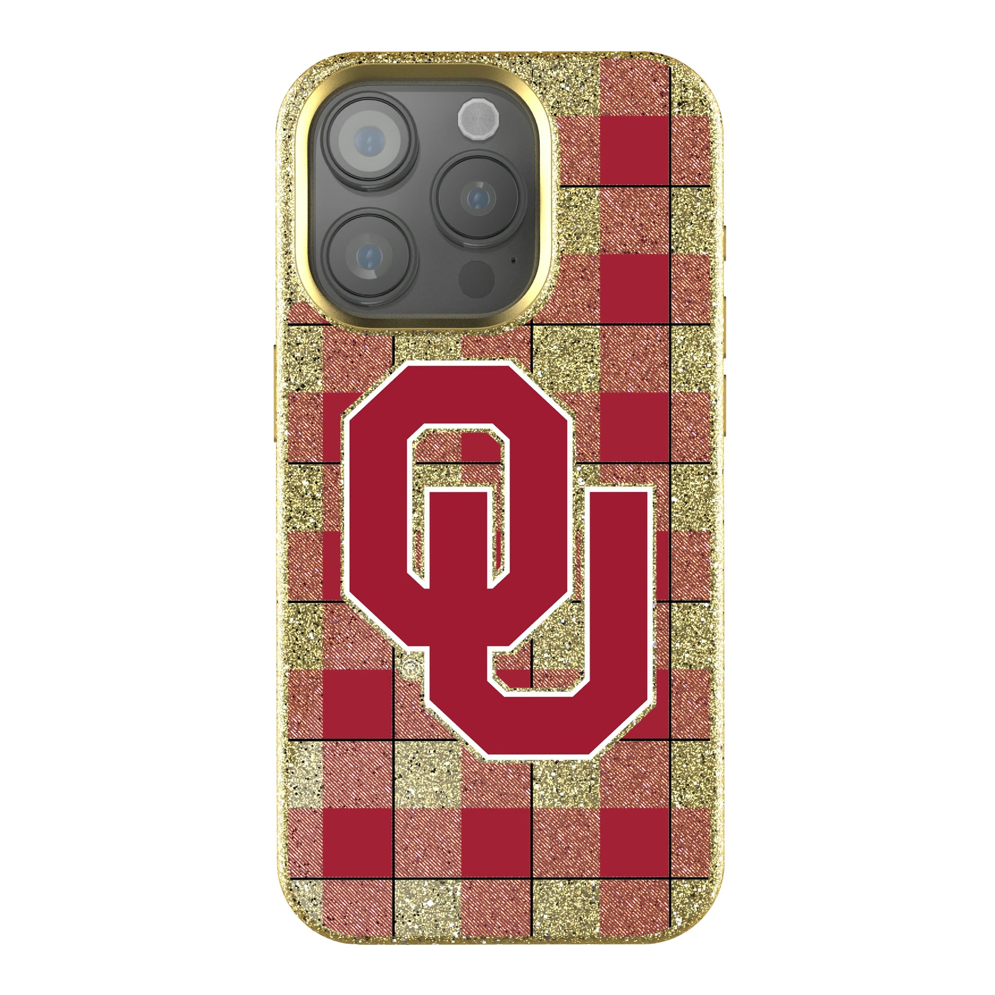 University of Oklahoma Sooners Plaid iPhone Bling Phone Case for Apple iPhone