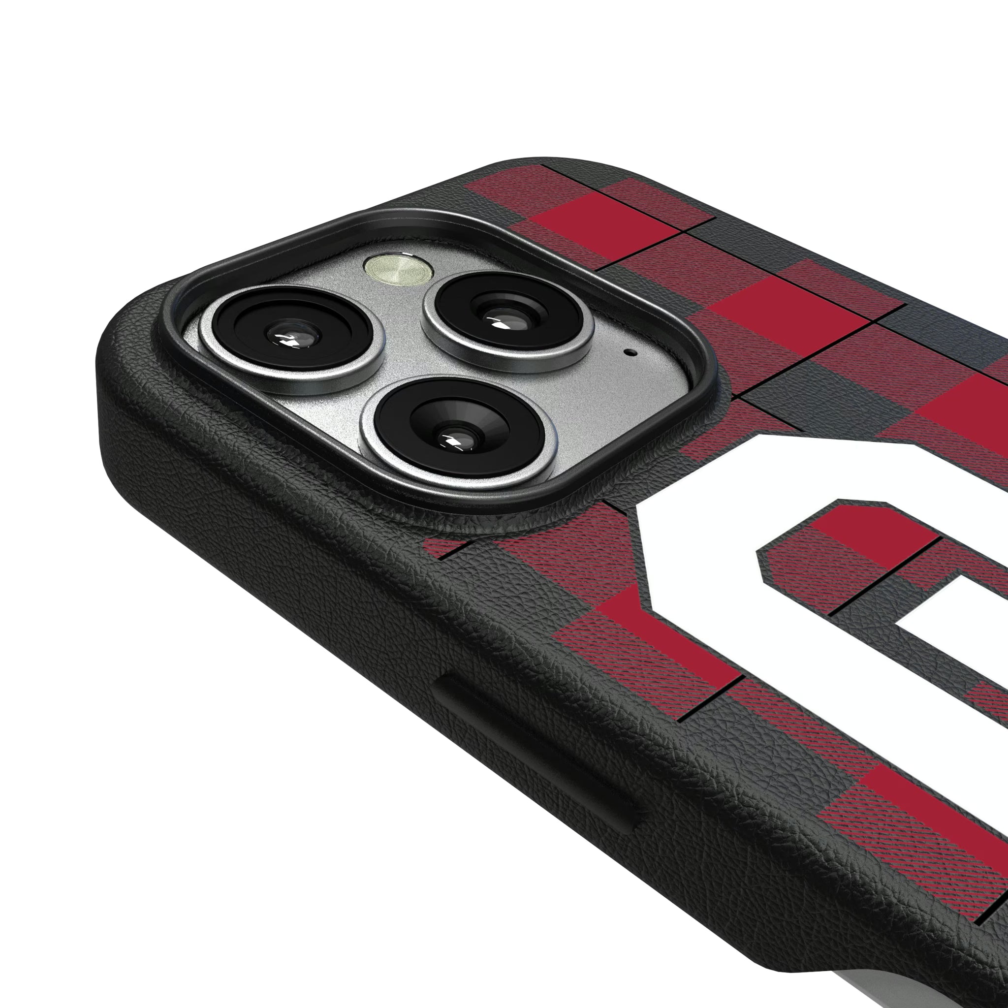 University of Oklahoma Sooners Plaid iPhone MagSafe Compatible Phone Case for Apple iPhone - Detail