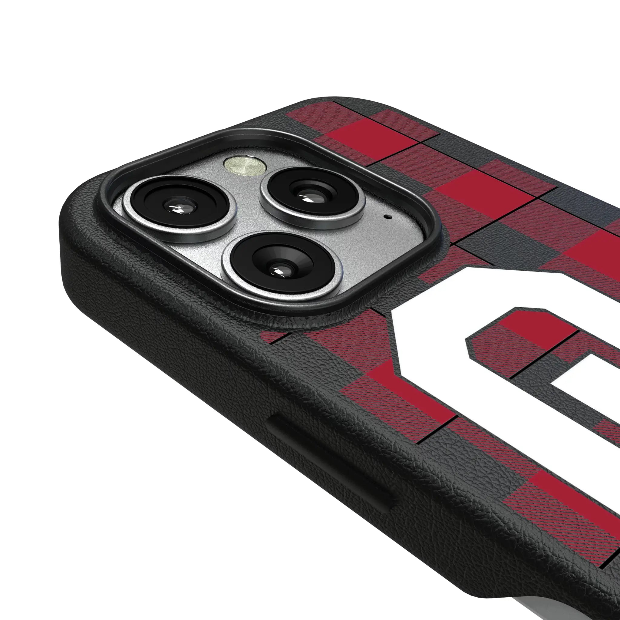 University of Oklahoma Sooners Plaid iPhone MagSafe Compatible Phone Case for Apple iPhone - Detail