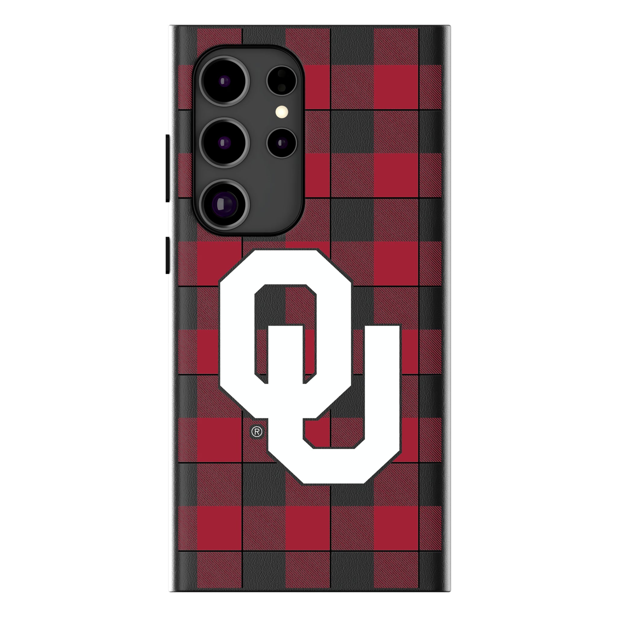 University of Oklahoma Sooners Plaid Galaxy MagSafe Compatible Phone Case for Samsung Galaxy