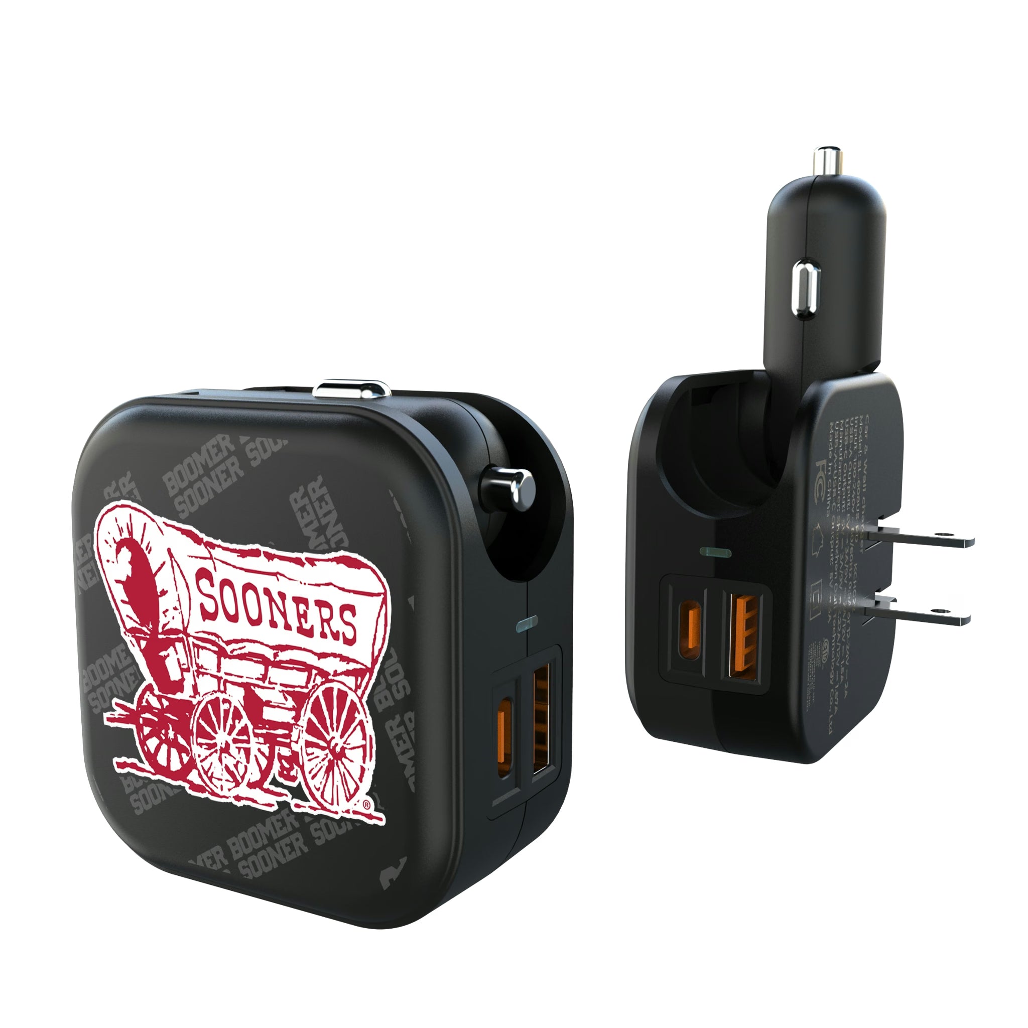 University of Oklahoma Sooners Quadtile 2 in 1 USB A/C Charger