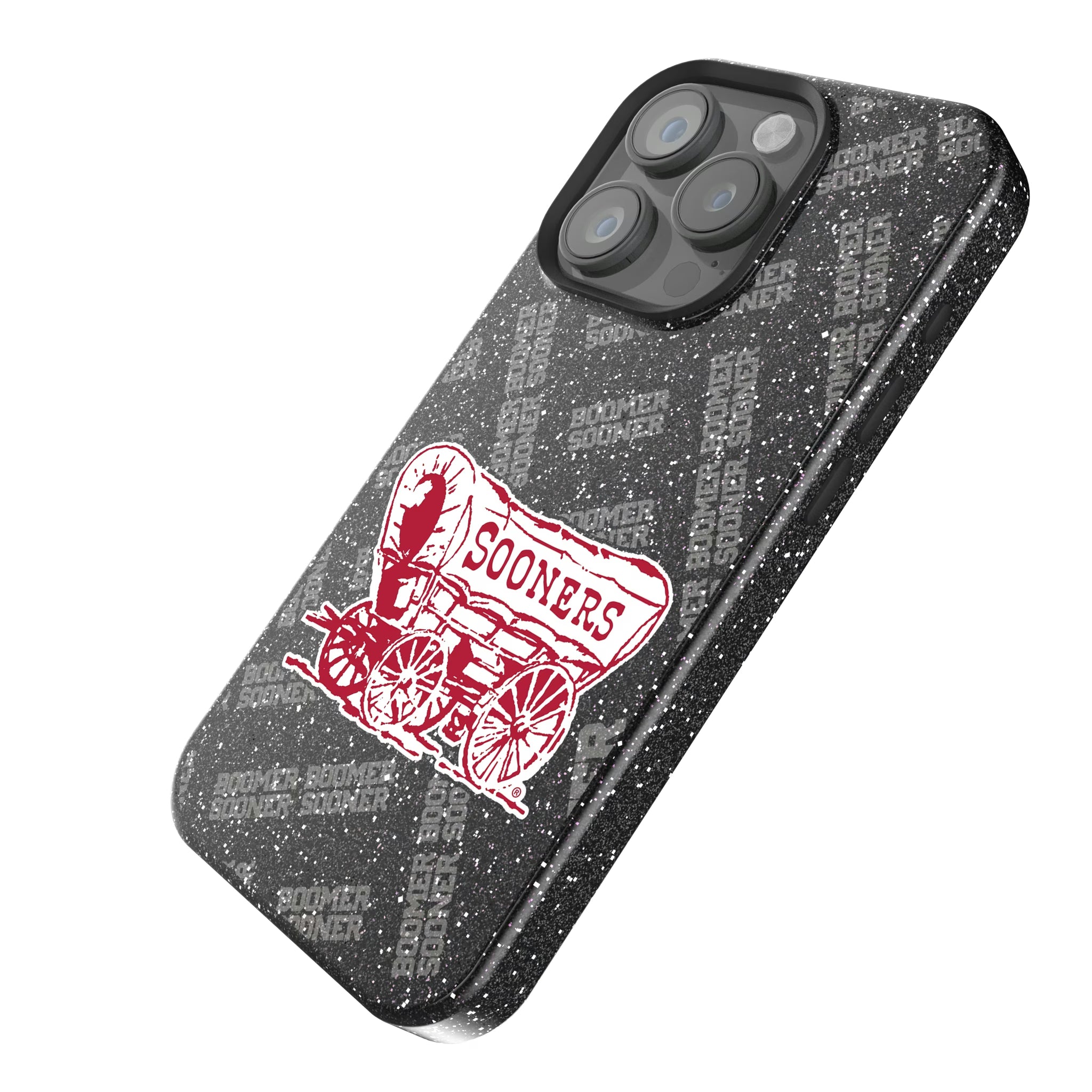 University of Oklahoma Sooners Quadtile iPhone Bling Phone Case for Apple iPhone - Isometric View