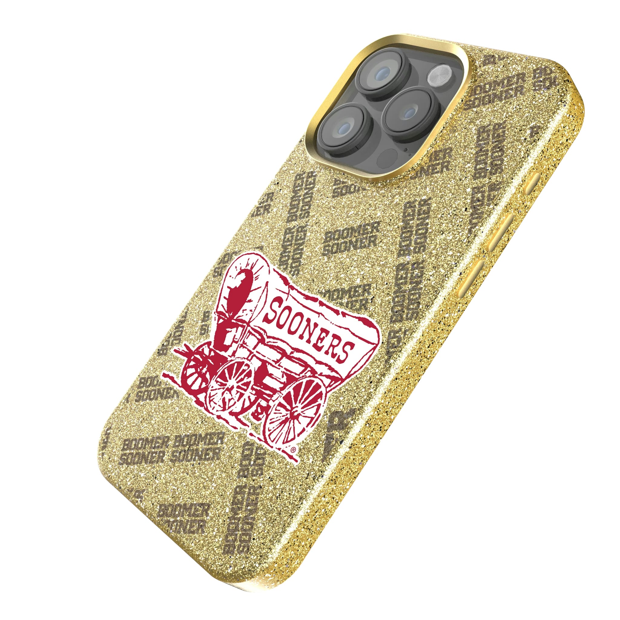 University of Oklahoma Sooners Quadtile iPhone Bling Phone Case for Apple iPhone - Isometric View
