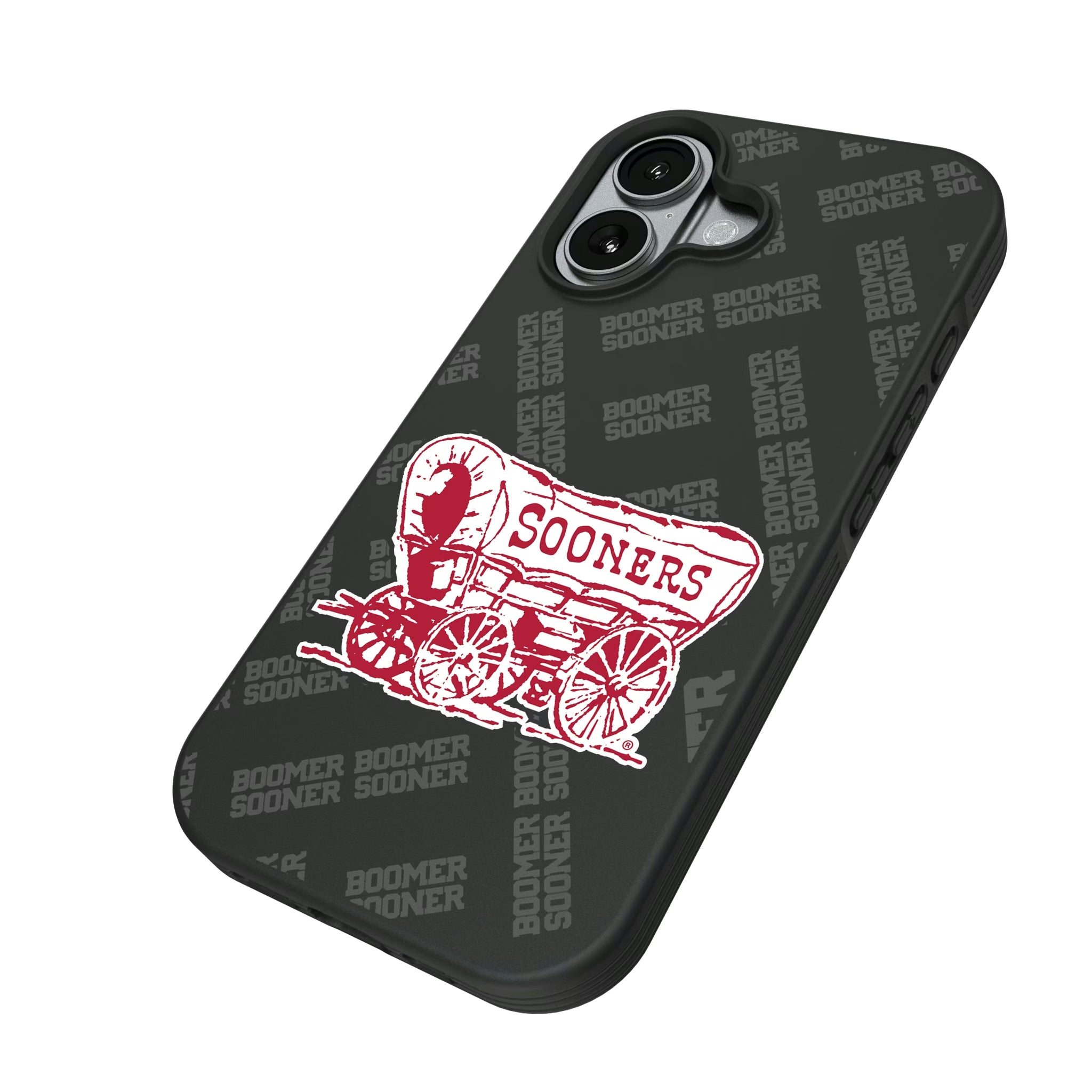 University of Oklahoma Sooners Quadtile iPhone Bump Phone Case for Apple iPhone - Isometric View#Device_iPhone 17