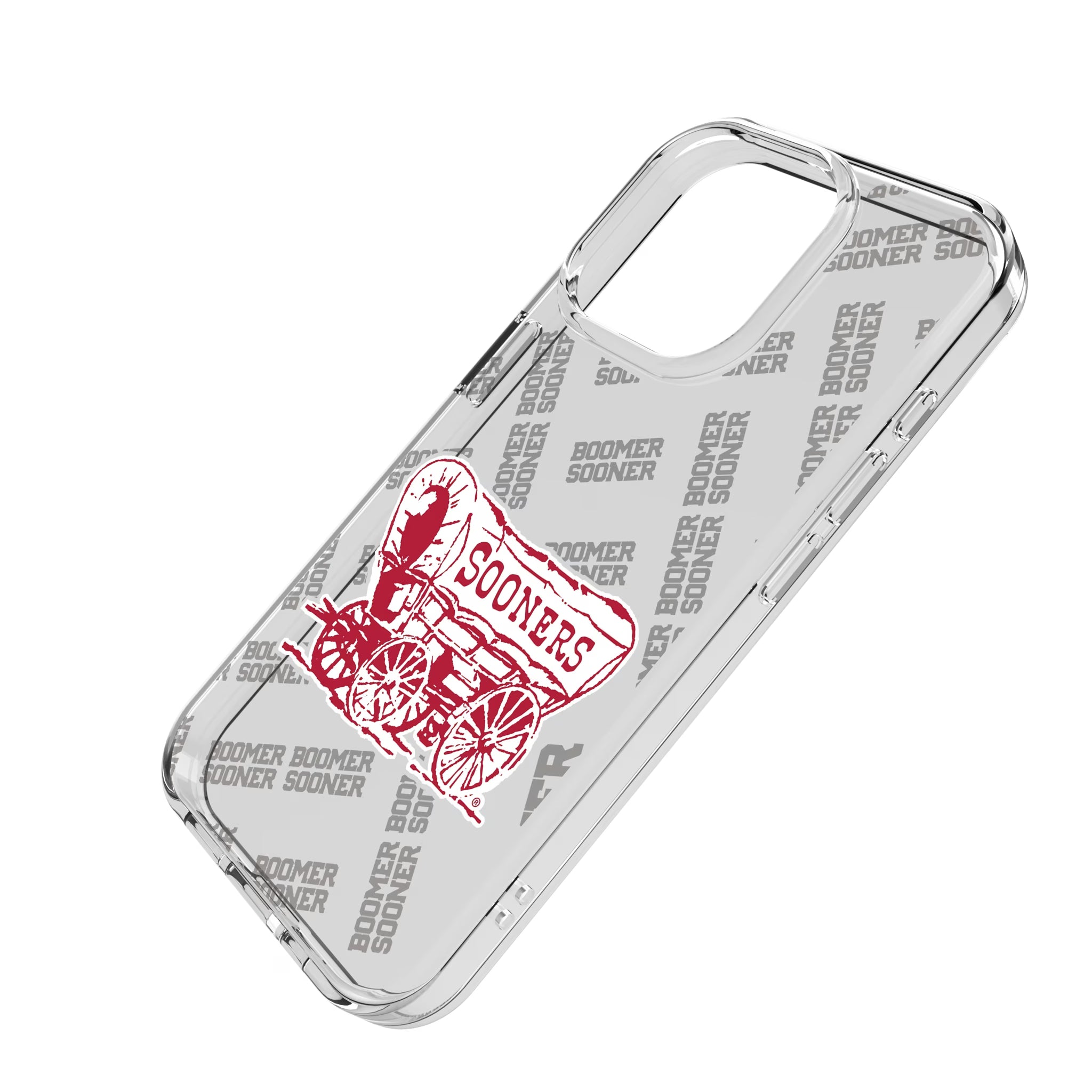 University of Oklahoma Sooners Quadtile iPhone Clear Phone Case for Apple iPhone - Isometric View