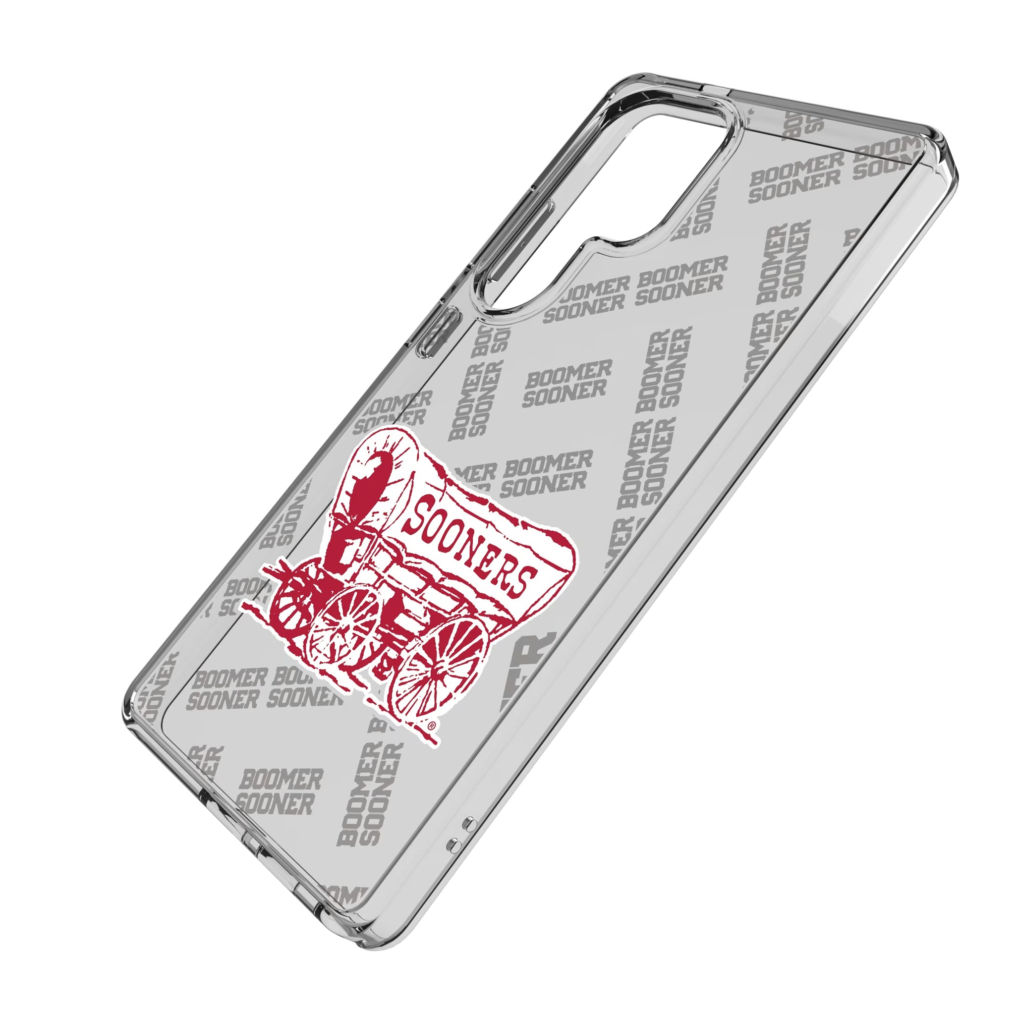 University of Oklahoma Sooners Quadtile Galaxy Clear Phone Case for Samsung Galaxy - Isometric View