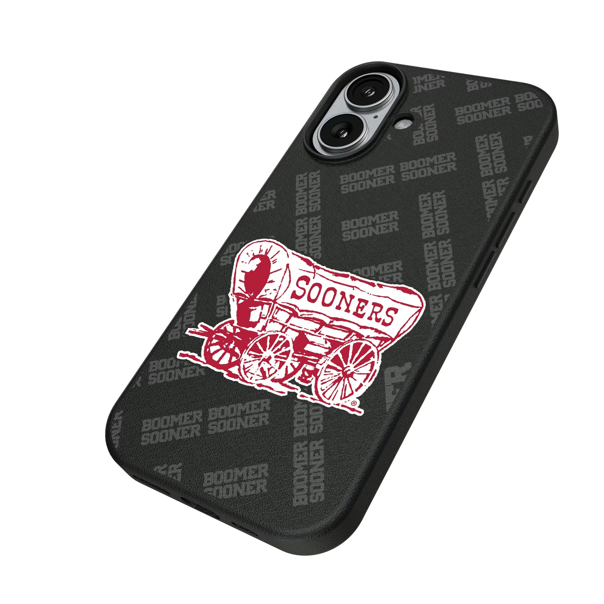 University of Oklahoma Sooners Quadtile iPhone MagSafe Compatible Phone Case for Apple iPhone - Isometric View#Device_iPhone 17