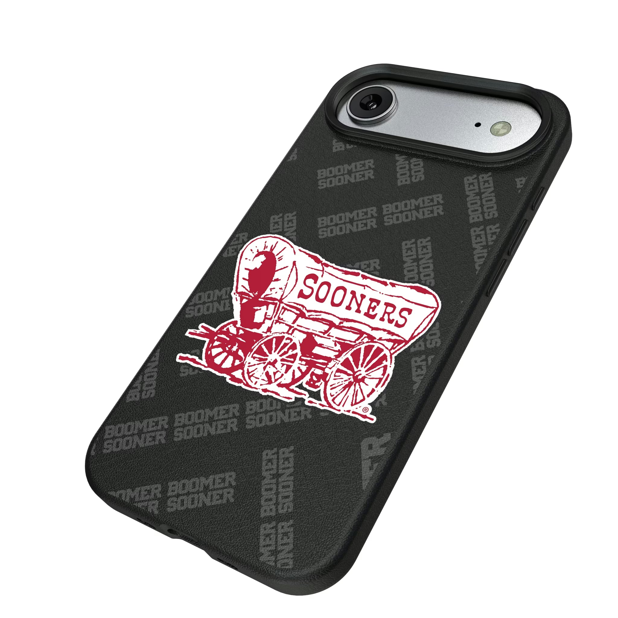 University of Oklahoma Sooners Quadtile iPhone MagSafe Compatible Phone Case for Apple iPhone - Isometric View#Device_iPhone Air