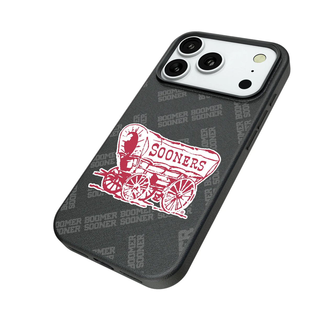 University of Oklahoma Sooners Quadtile iPhone MagSafe Compatible Phone Case for Apple iPhone - Isometric View#Device_iPhone 18 Pro
