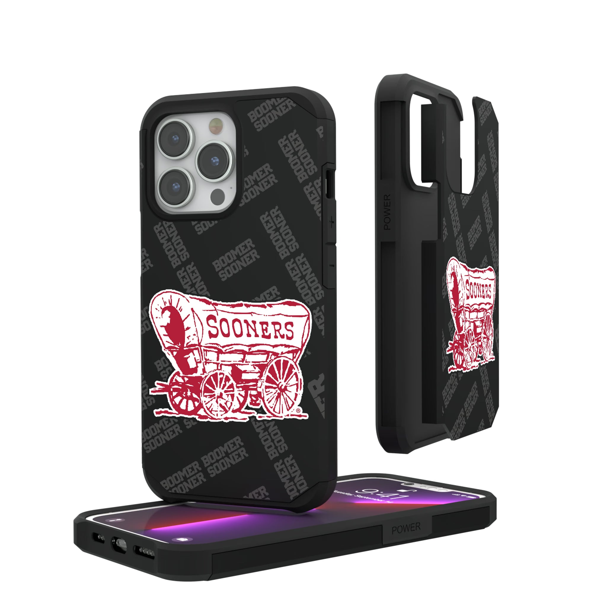 University of Oklahoma Sooners Quadtile iPhone Rugged Phone Case for Apple iPhone#Device_iPhone 13 Pro