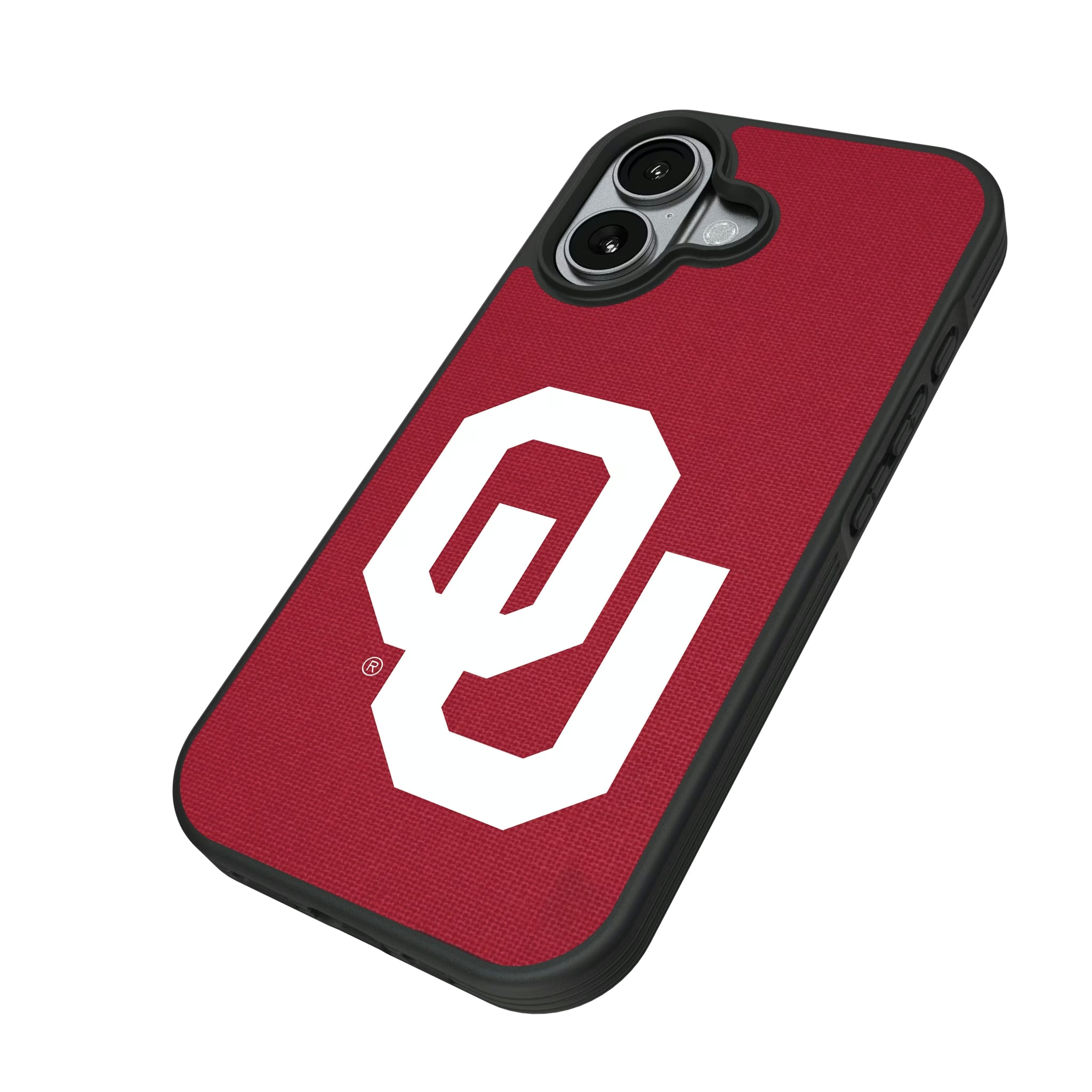 University of Oklahoma Sooners Solid iPhone Bump Phone Case for Apple iPhone - Isometric View#Device_iPhone 17