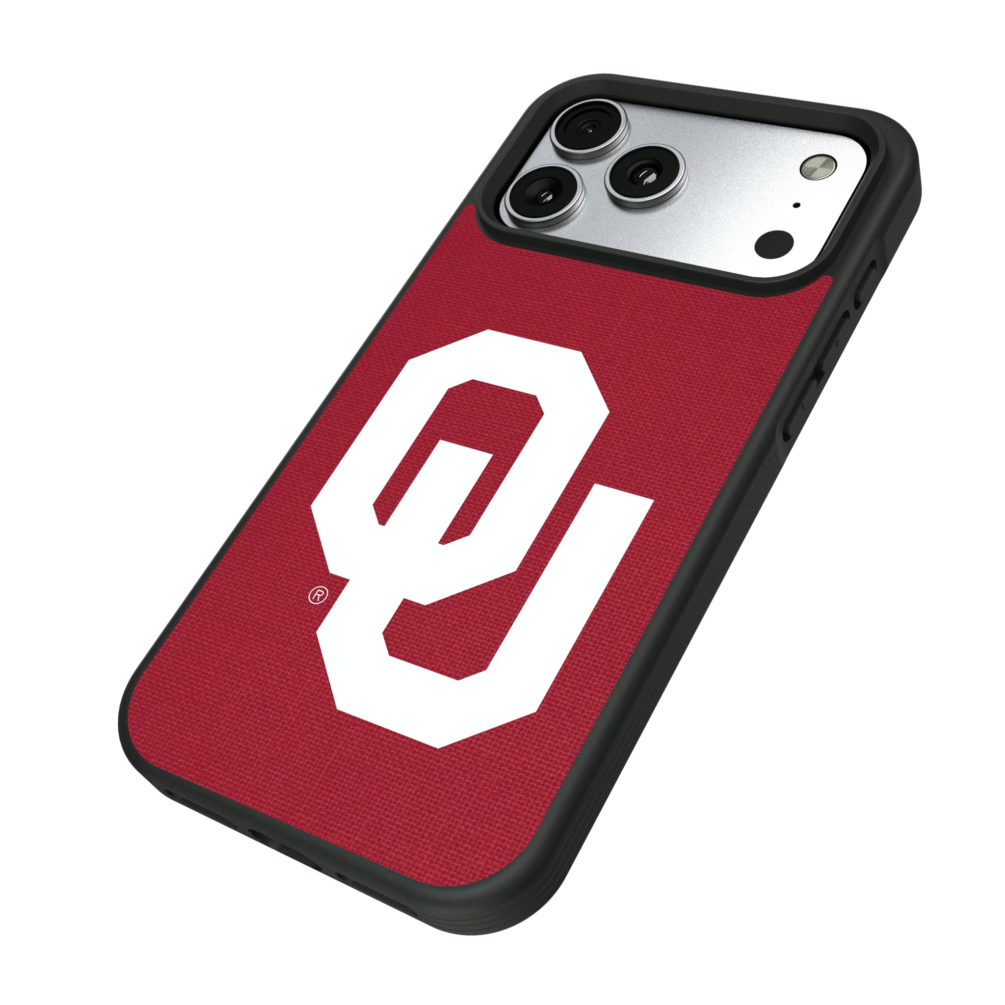 University of Oklahoma Sooners Solid iPhone Bump Phone Case for Apple iPhone - Isometric View#Device_iPhone 17 Pro Max