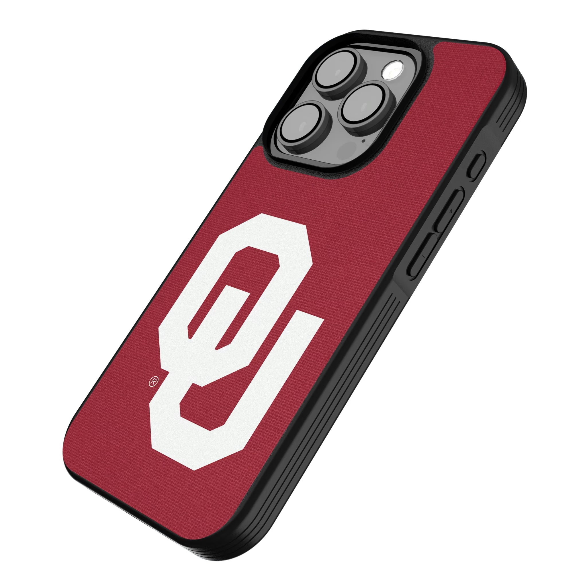 University of Oklahoma Sooners Solid iPhone Bump Phone Case for Apple iPhone - Isometric View