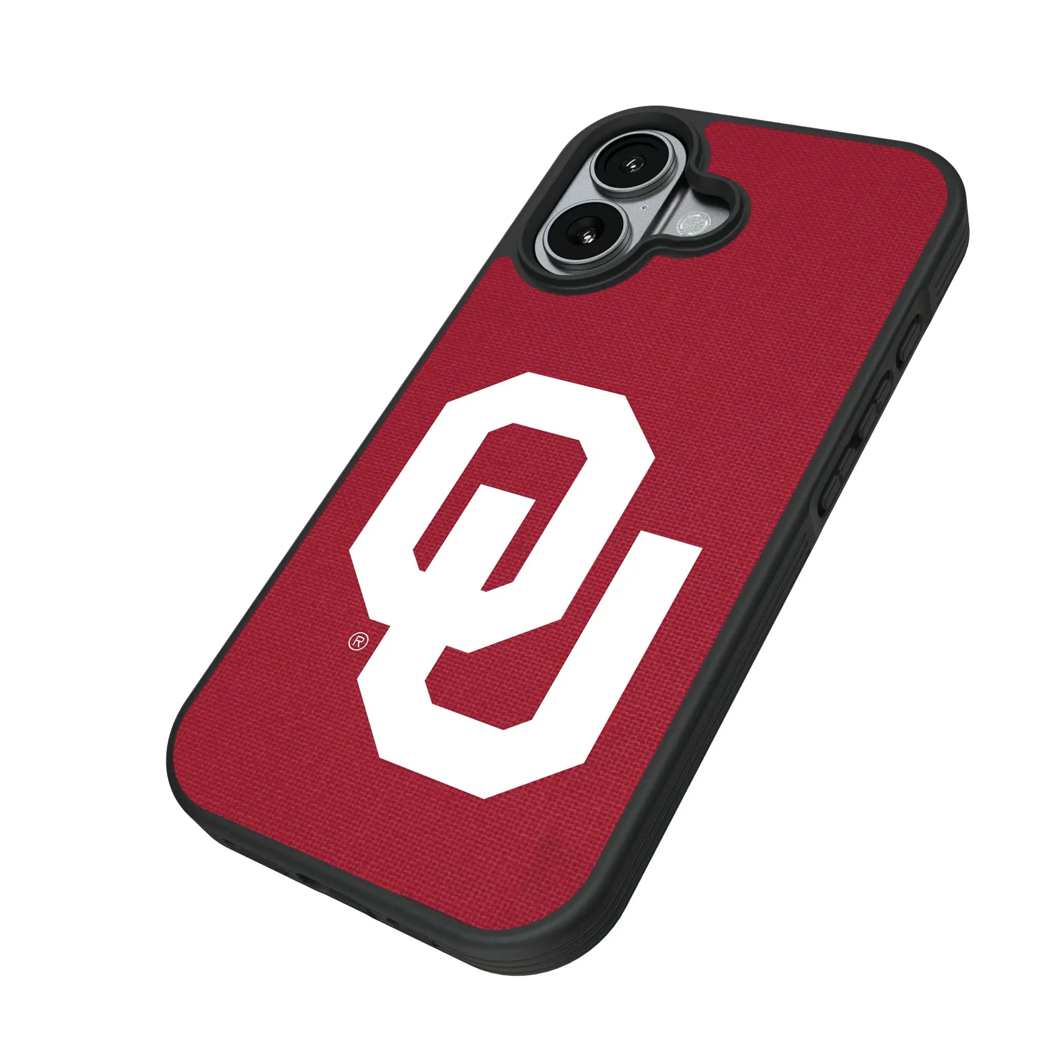 University of Oklahoma Sooners Solid iPhone Bump Phone Case for Apple iPhone - Isometric View#Device_iPhone 17