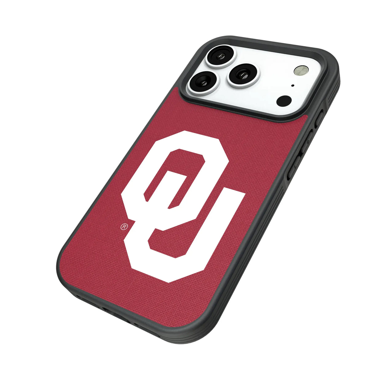 University of Oklahoma Sooners Solid iPhone Bump Phone Case for Apple iPhone - Isometric View#Device_iPhone 18 Pro