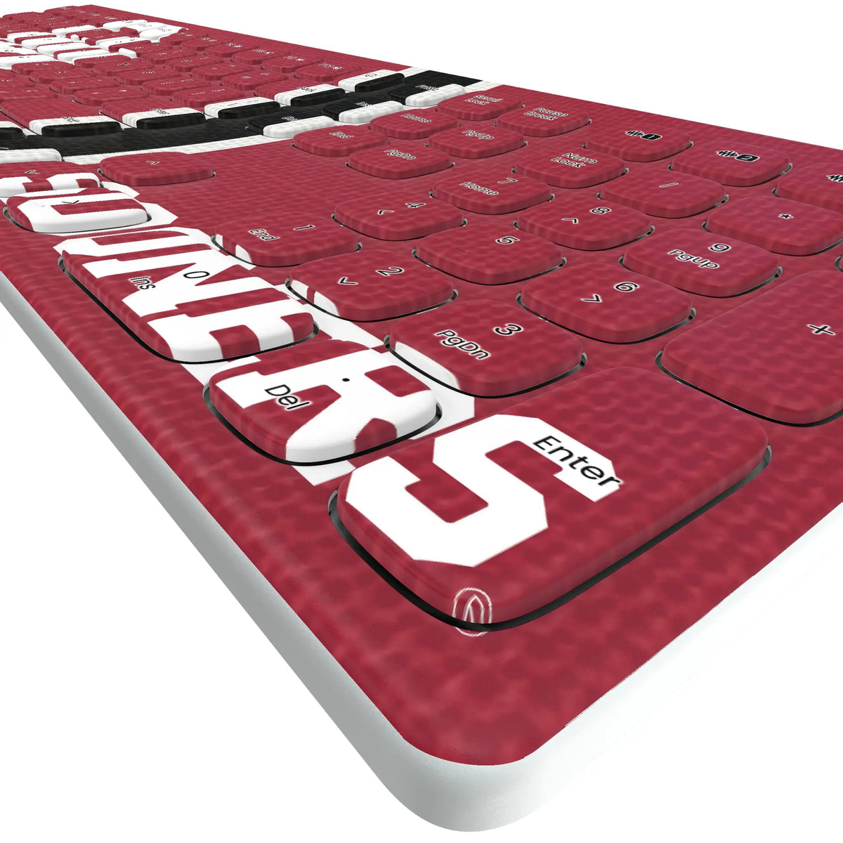 University of Oklahoma Sooners Stripe KKB605 Curved Wireless Keyboard - Detail