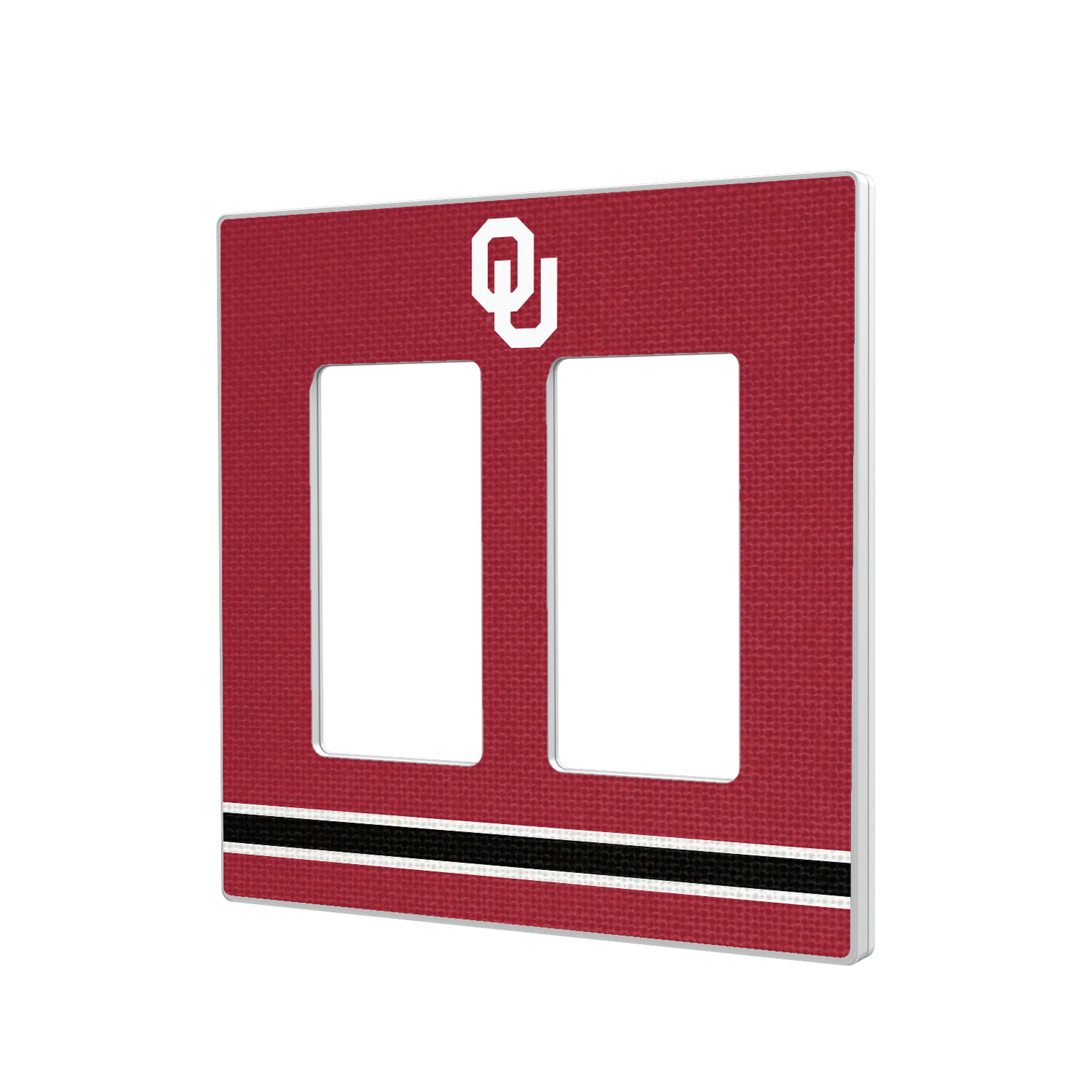 University of Oklahoma Sooners Stripe Hidden-Screw Light Switch Plate#Style_Double Rocker