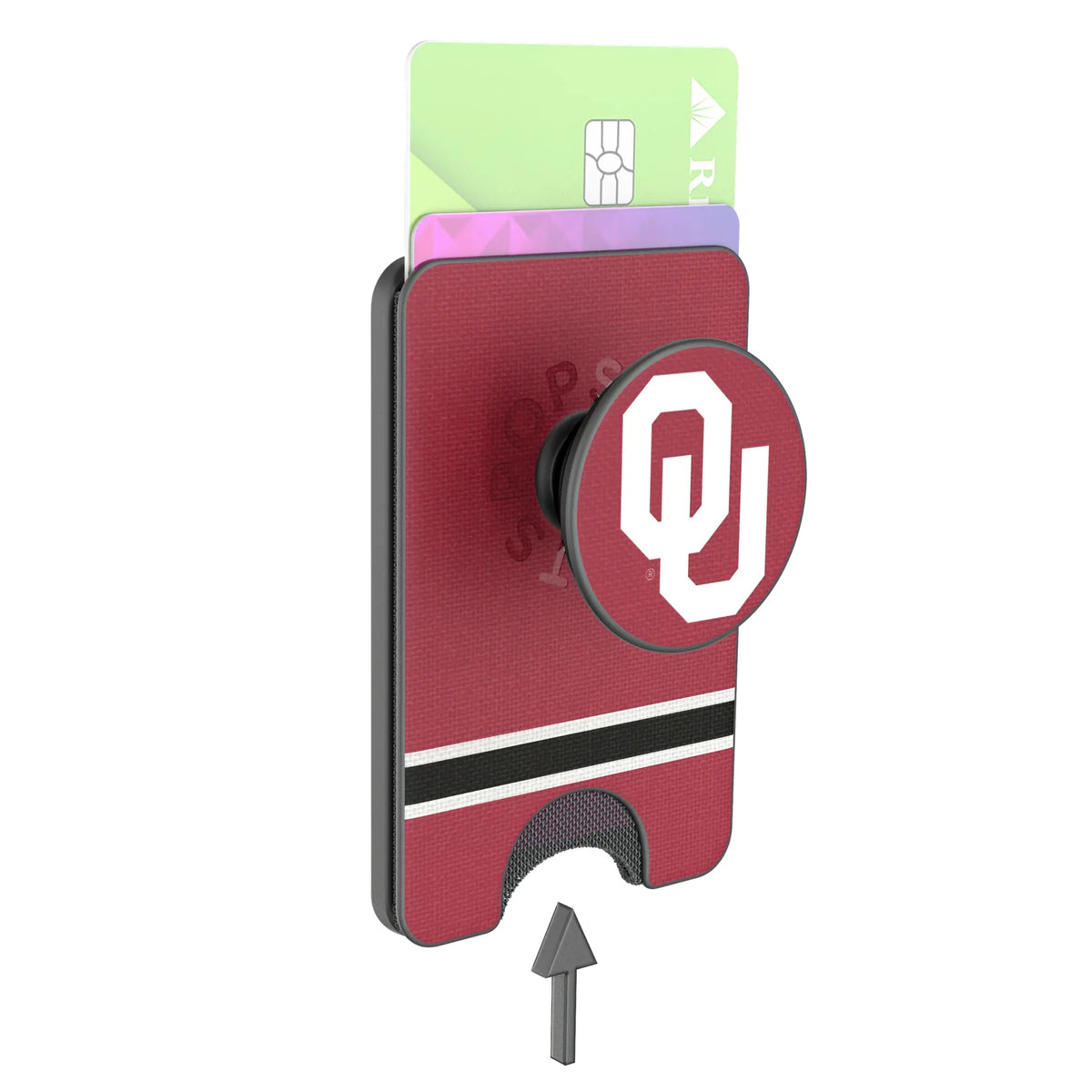 University of Oklahoma Sooners Stripe Popsockets Wallet Magnetic - Detail
