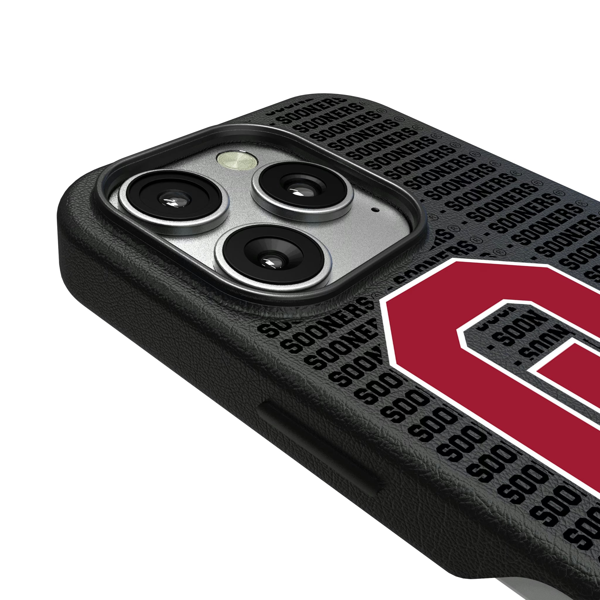 University of Oklahoma Sooners Text Backdrop iPhone MagSafe Compatible Phone Case for Apple iPhone - Detail