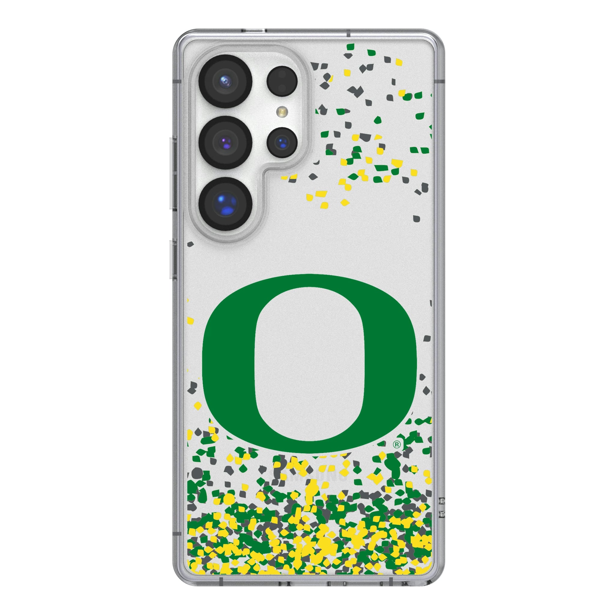 University of Oregon Ducks Confetti Galaxy Clear Phone Case for Samsung Galaxy