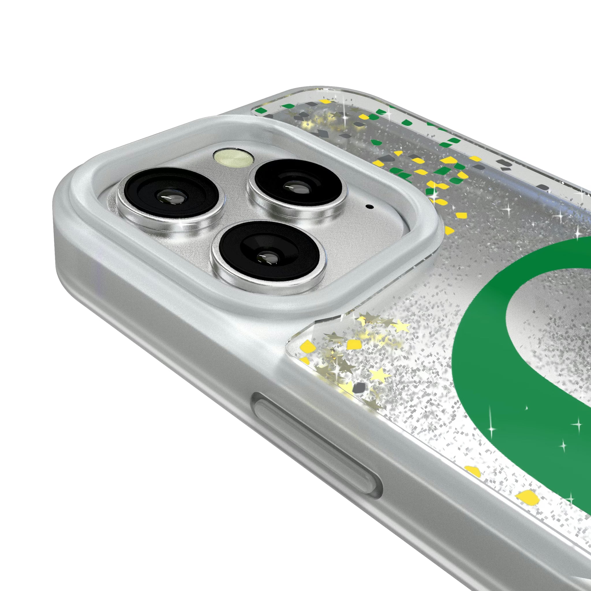University of Oregon Ducks Confetti iPhone Glitter Phone Case for Apple iPhone - Detail#Device_iPhone 16 Pro