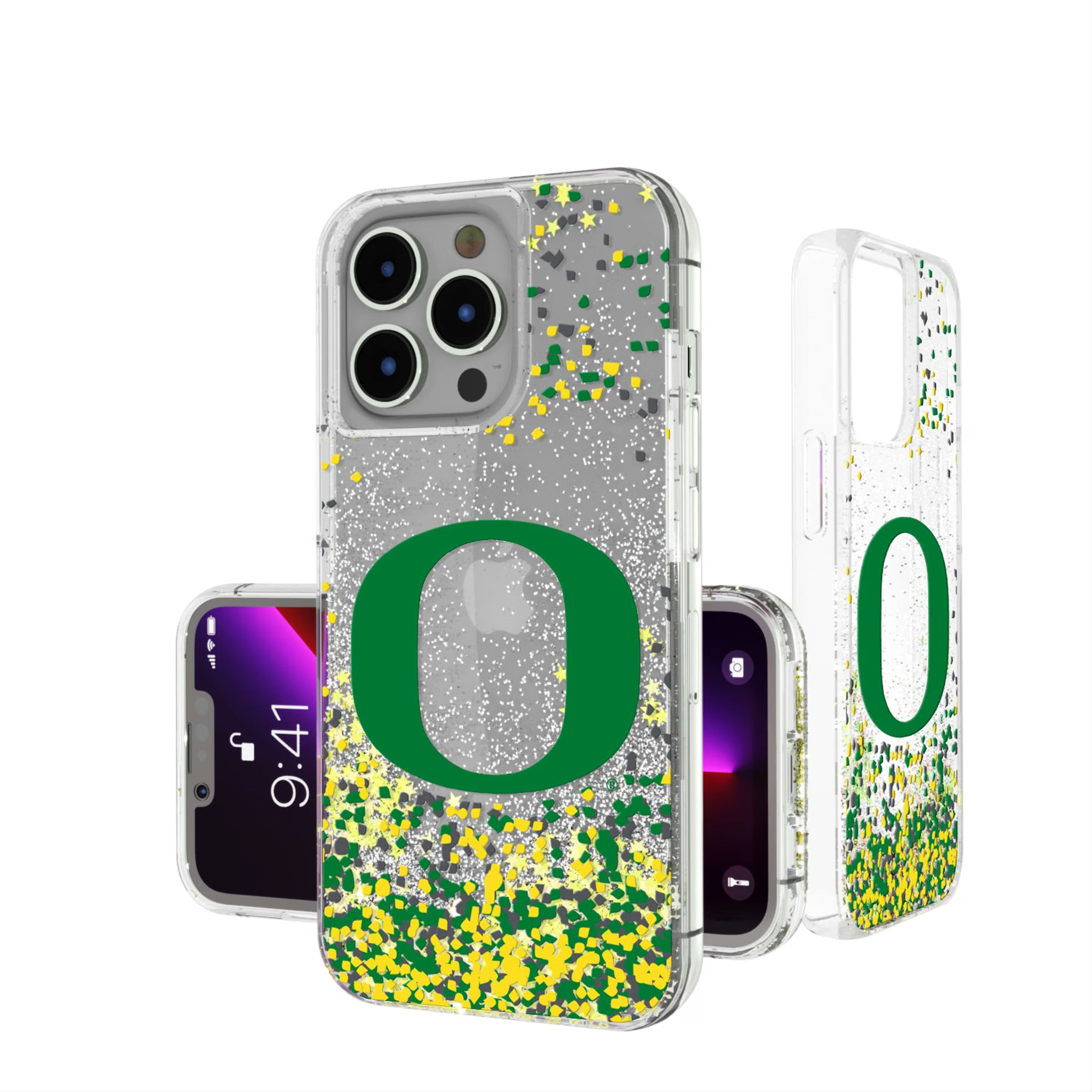 University of Oregon Ducks Confetti iPhone Glitter Phone Case for Apple iPhone