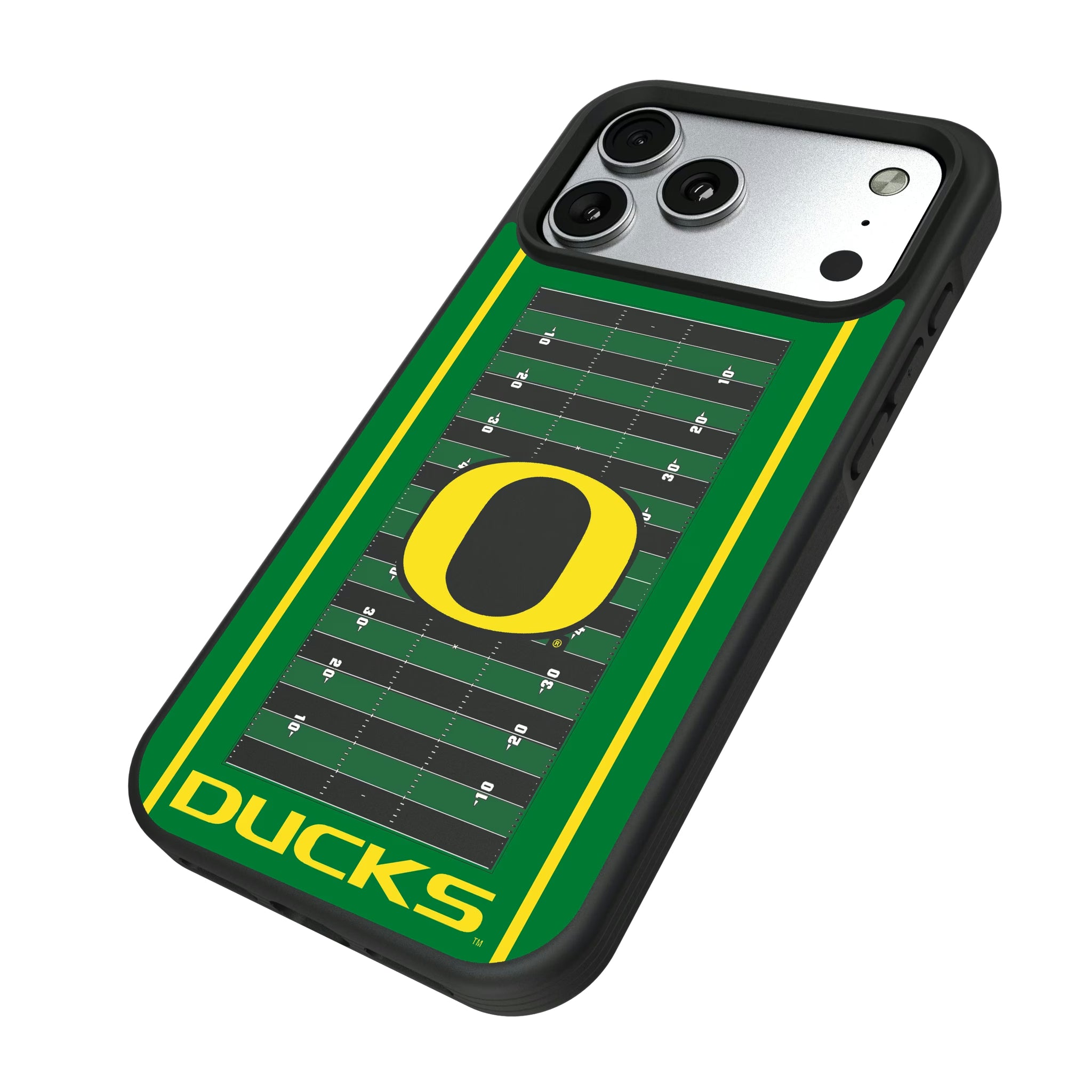 University of Oregon Ducks Field iPhone Bump Phone Case for Apple iPhone - Isometric View#Device_iPhone 17 Pro Max