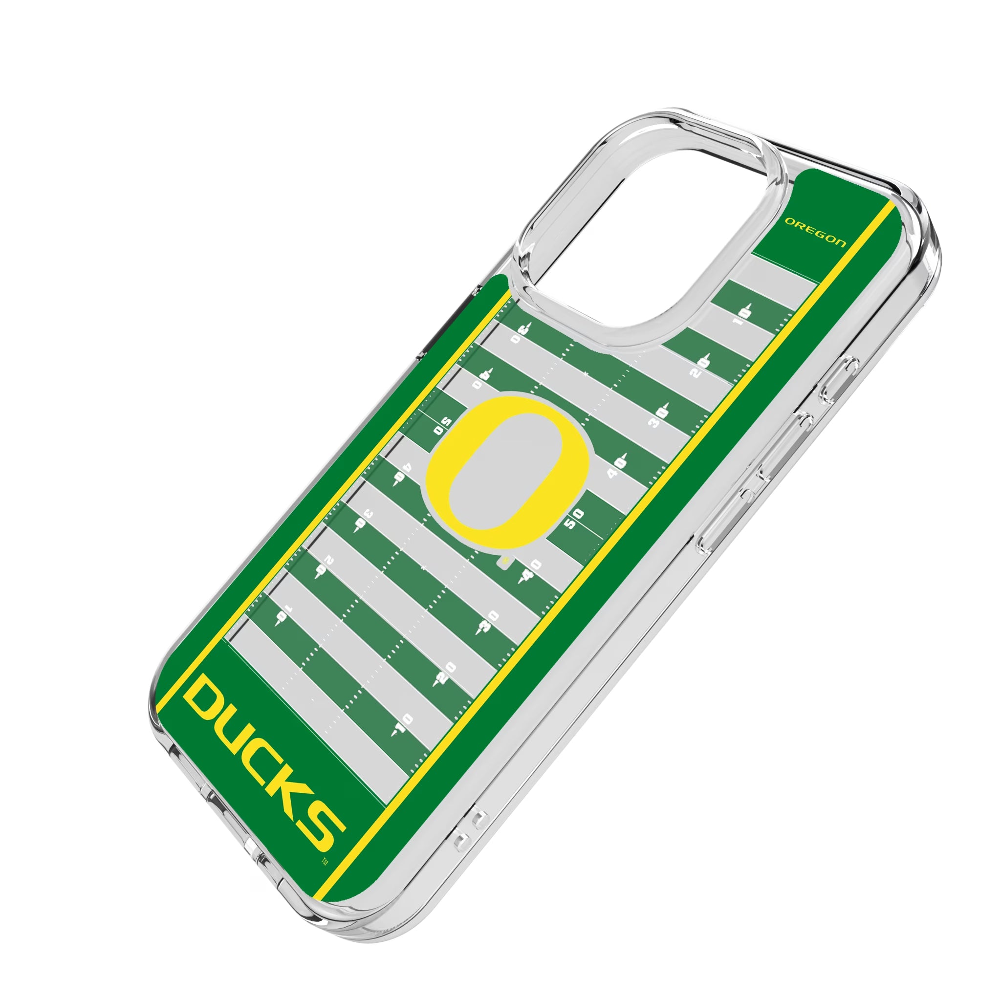 University of Oregon Ducks Field iPhone Clear Phone Case for Apple iPhone - Isometric View