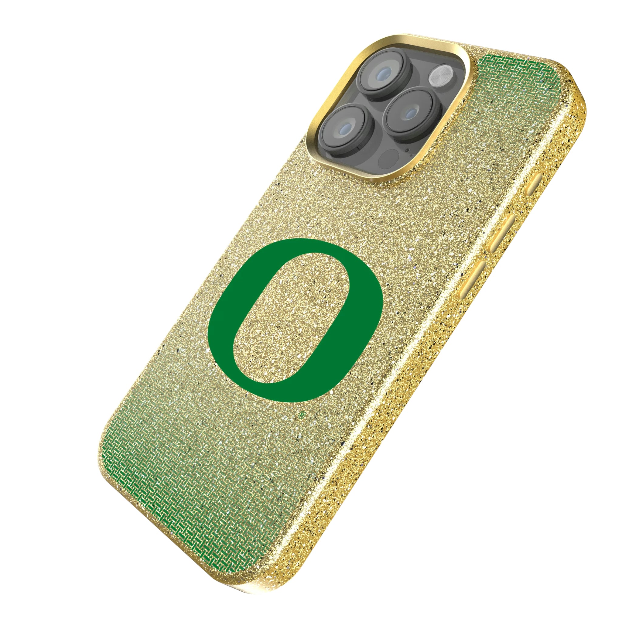University of Oregon Ducks Linen iPhone Bling Phone Case for Apple iPhone - Isometric View