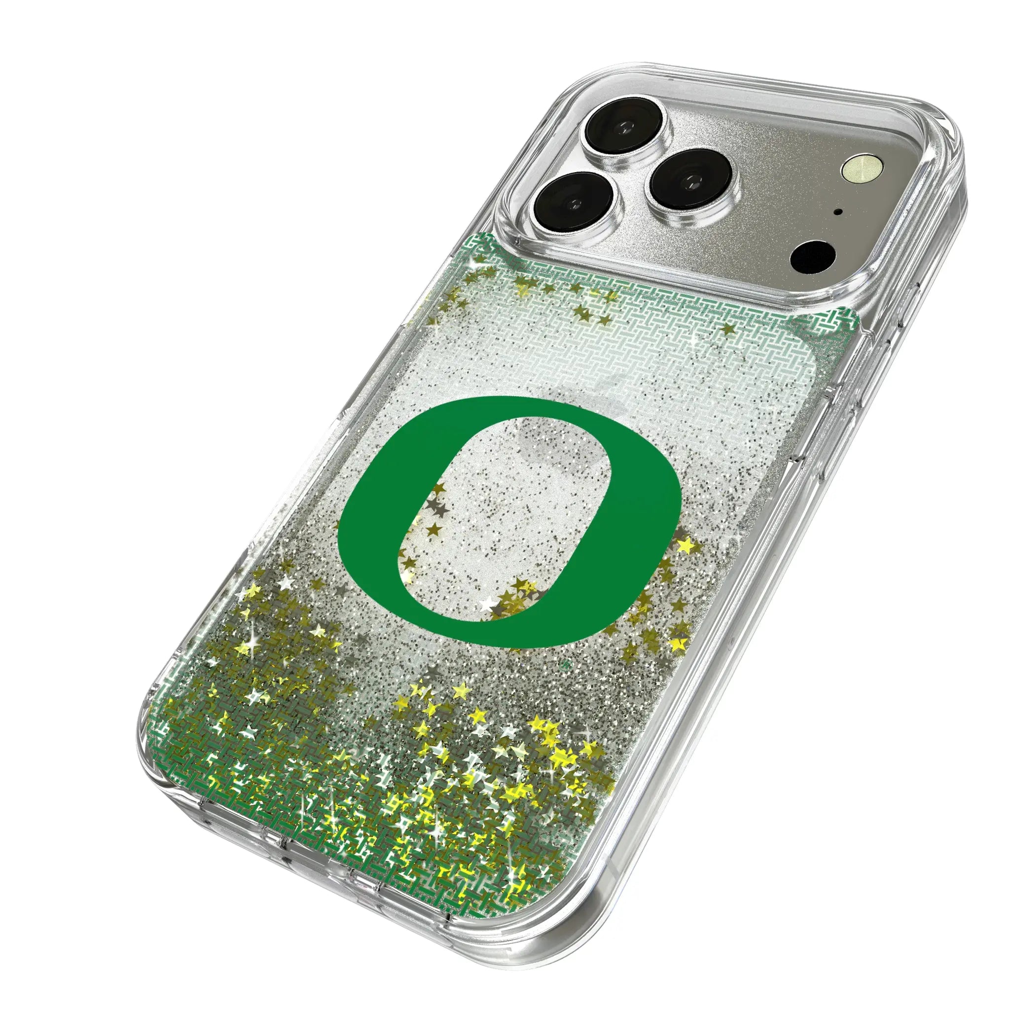University of Oregon Ducks Linen iPhone Glitter Phone Case for Apple iPhone - Isometric View