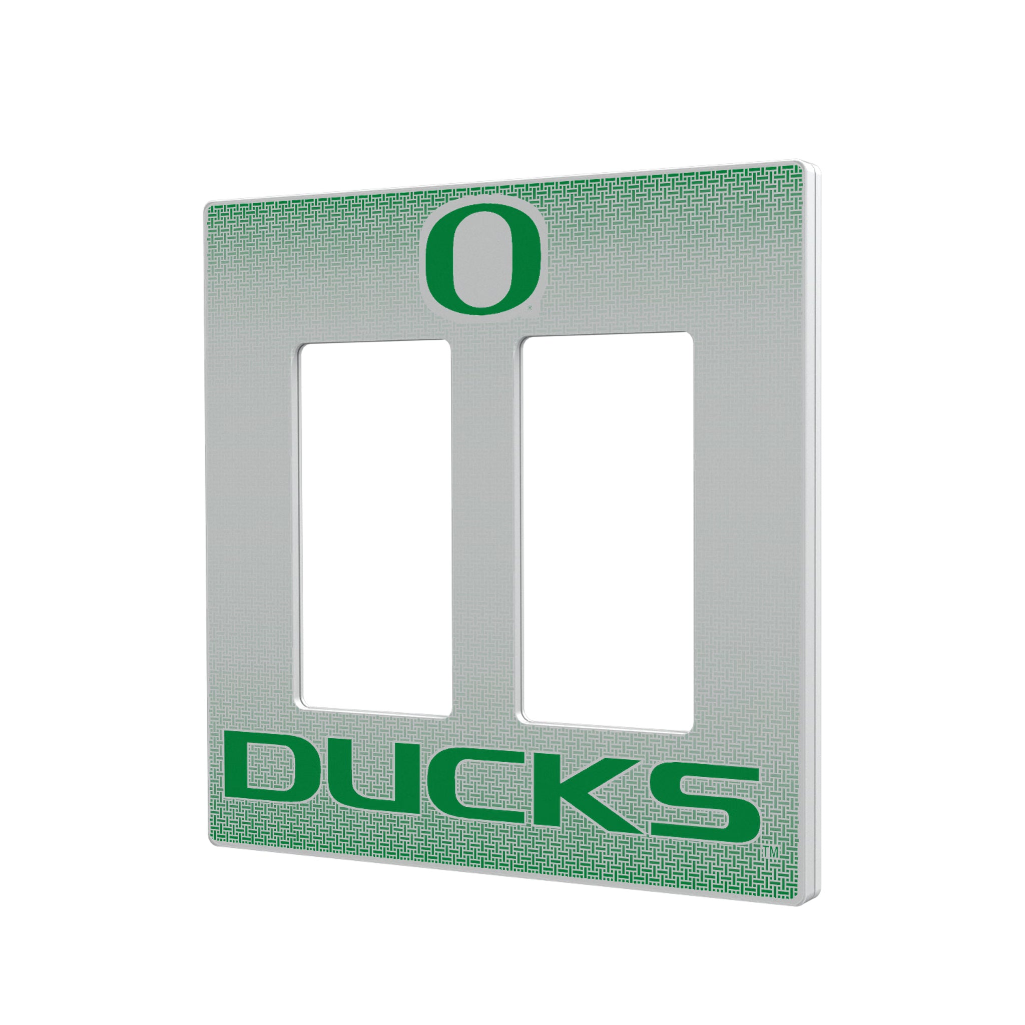 University of Oregon Ducks Linen Hidden-Screw Light Switch Plate#Style_Double Rocker