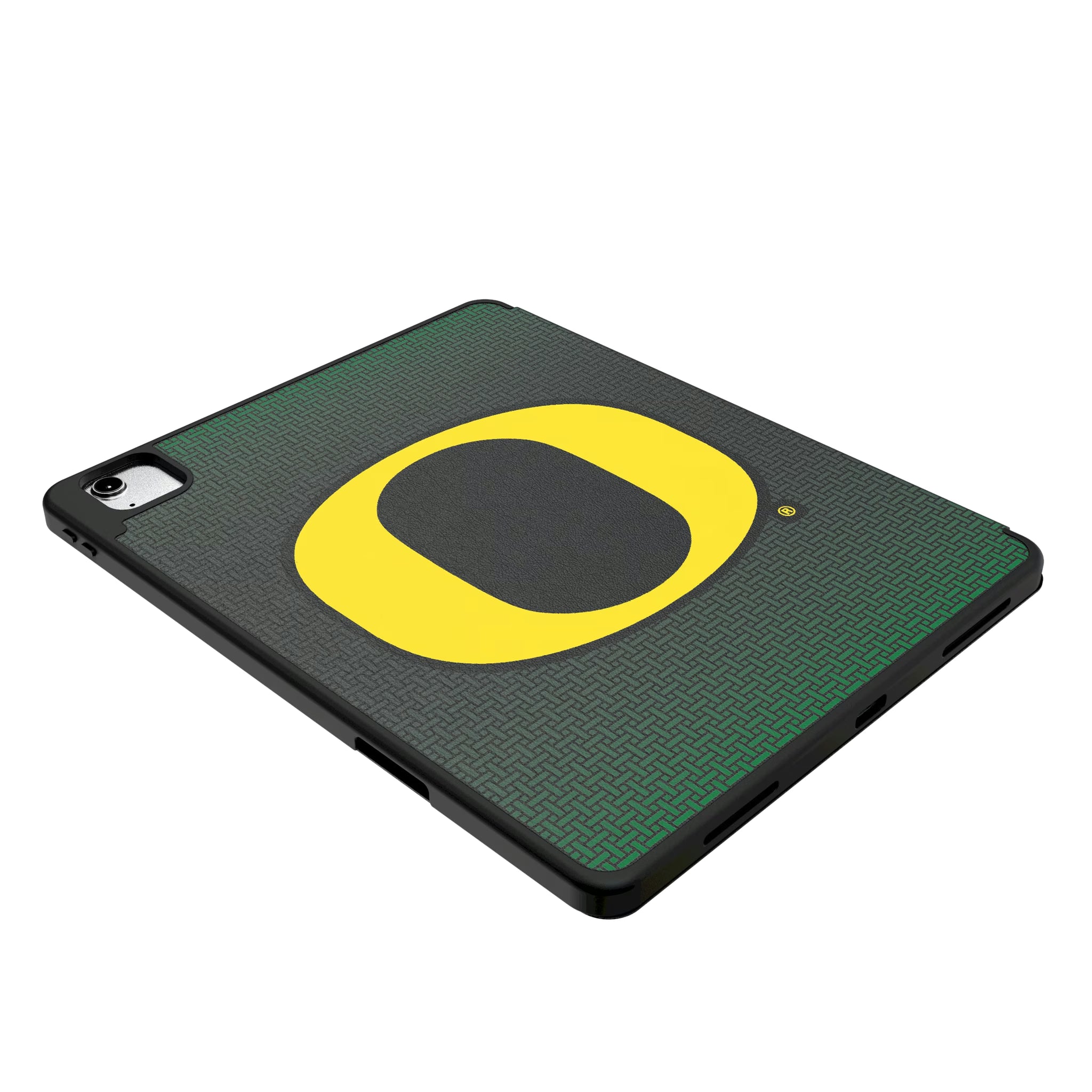 University of Oregon Ducks Linen iPad Tablet Case for Apple iPad - Isometric View