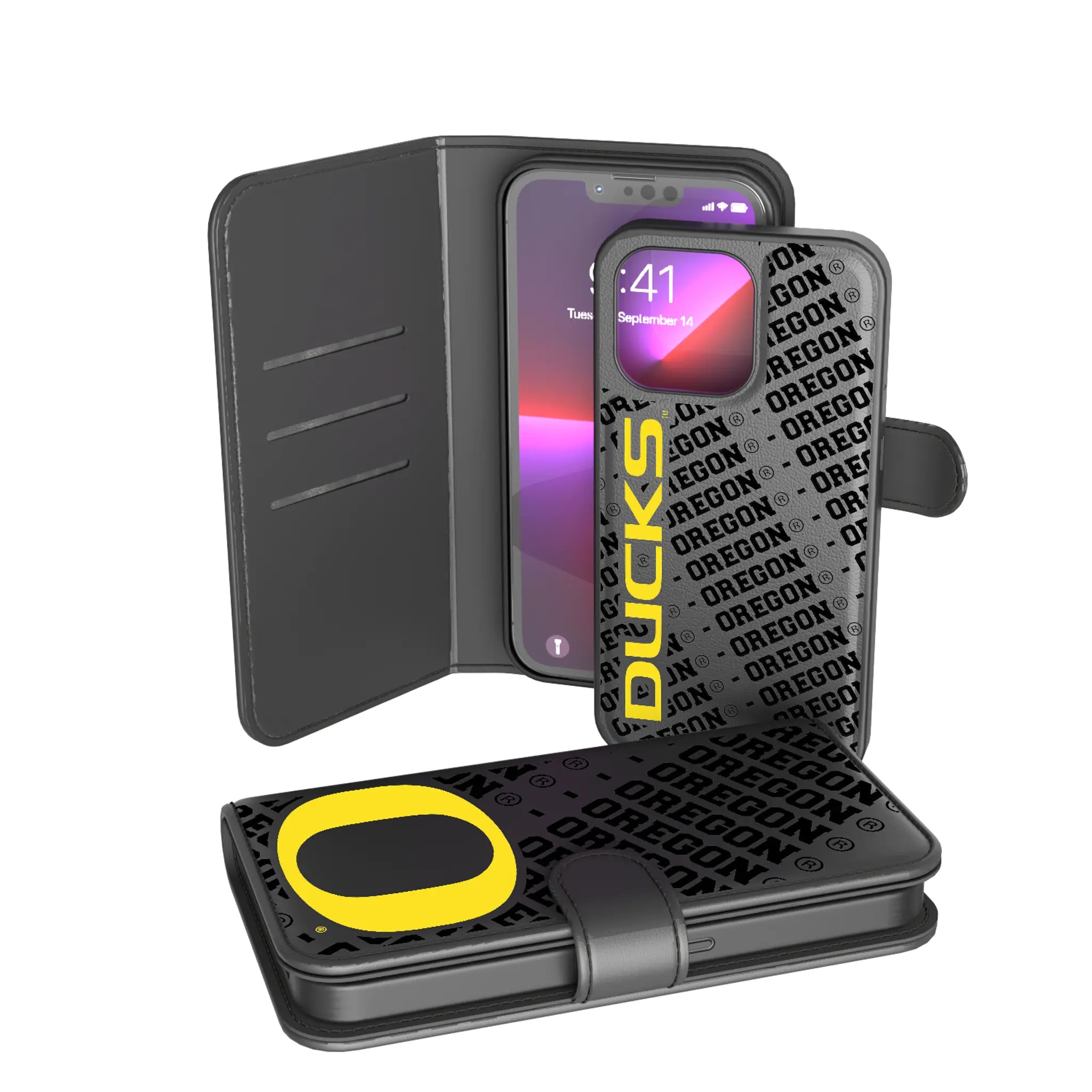 University of Oregon Ducks Monocolor Tilt iPhone Wallet Phone Case for Apple iPhone
