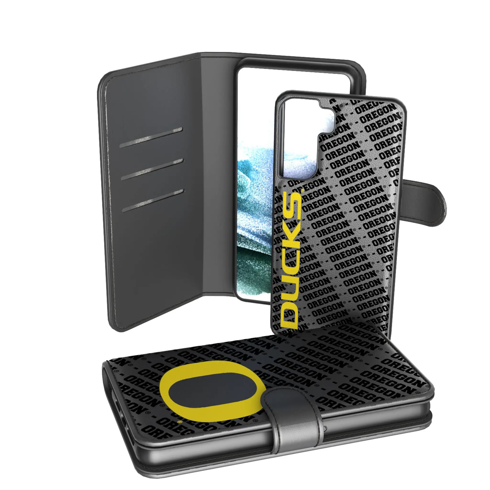 University of Oregon Ducks Monocolor Tilt Galaxy Wallet Phone Case for Samsung Galaxy