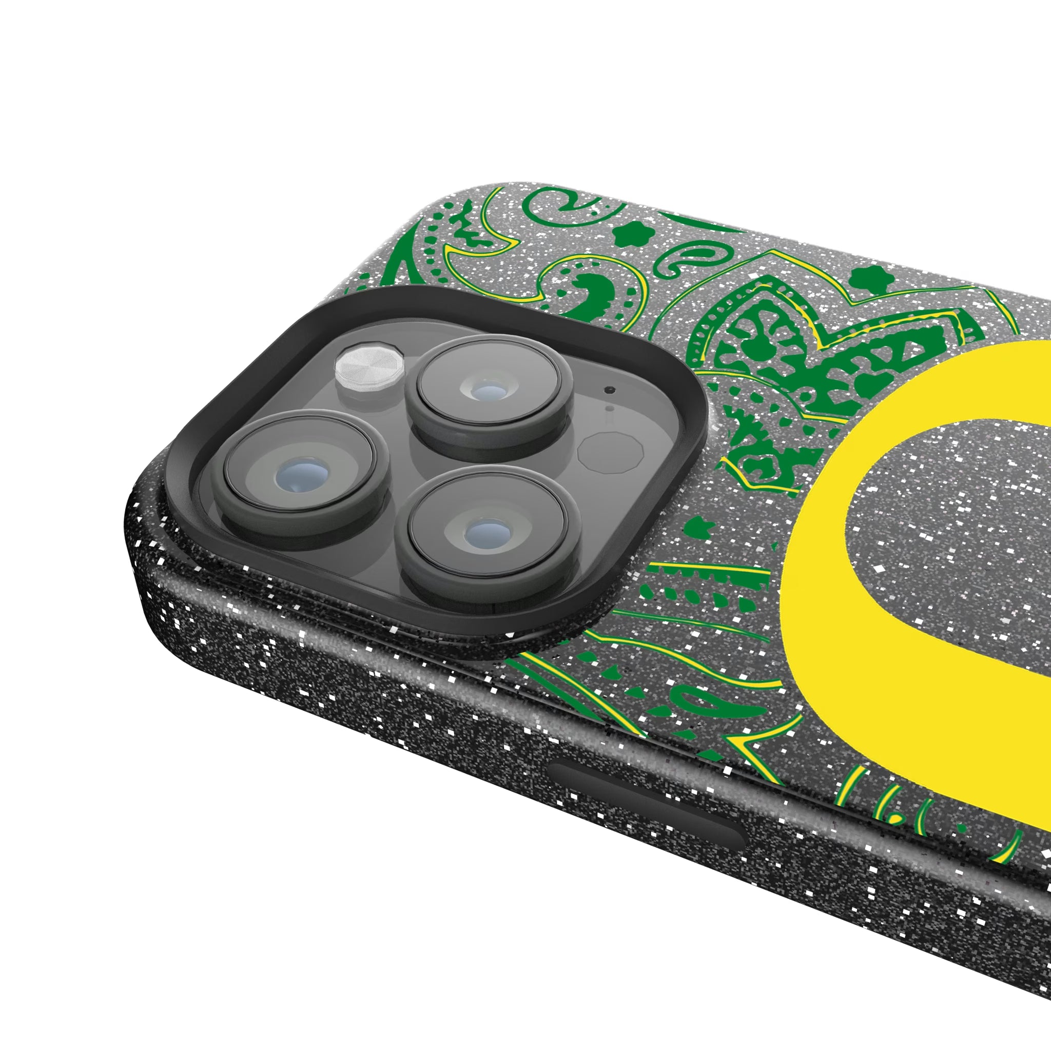 University of Oregon Ducks Paisley iPhone Bling Phone Case for Apple iPhone - Detail