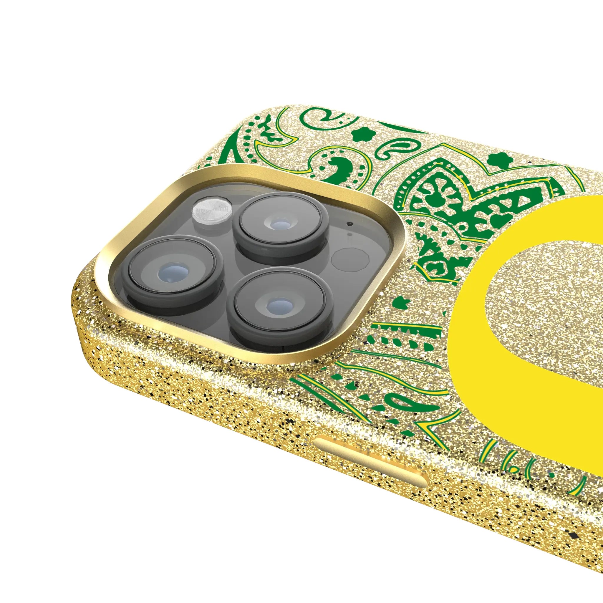 University of Oregon Ducks Paisley iPhone Bling Phone Case for Apple iPhone - Detail