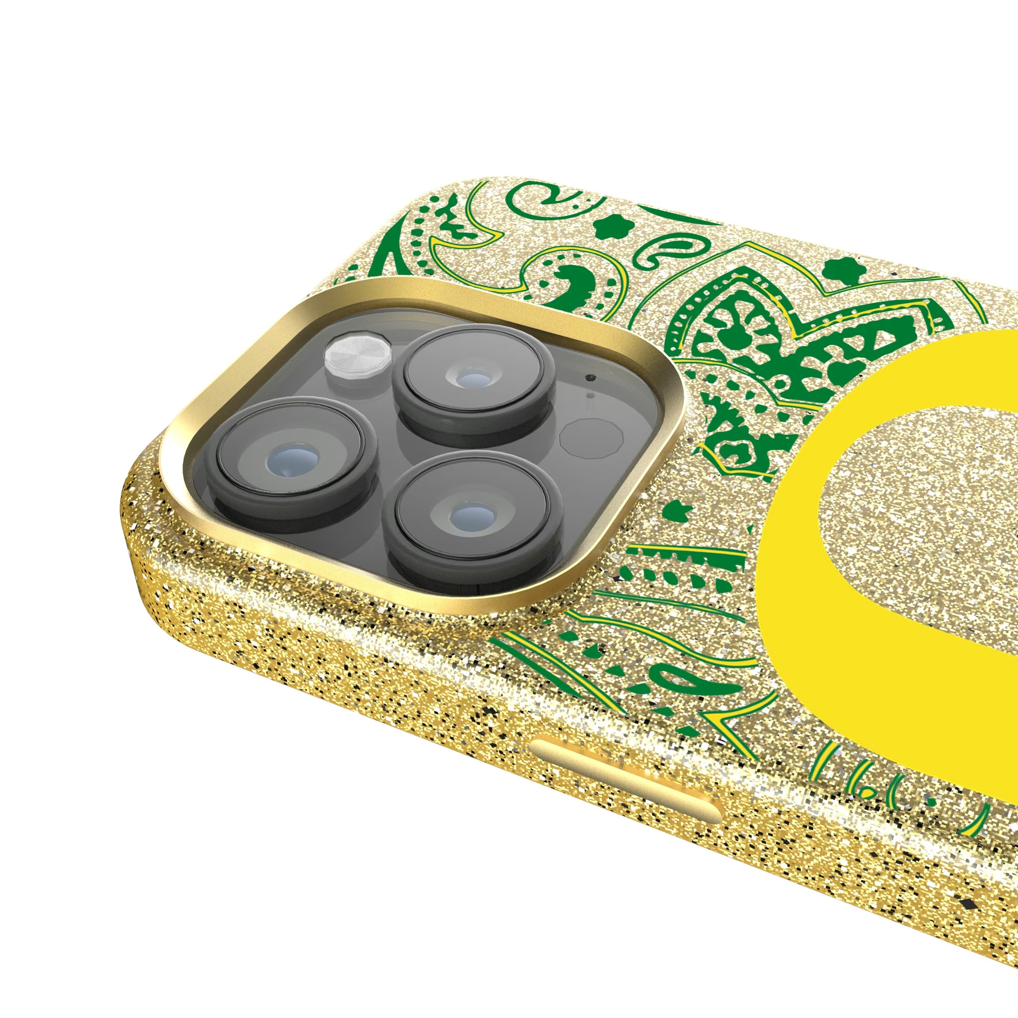 University of Oregon Ducks Paisley iPhone Bling Phone Case for Apple iPhone - Detail