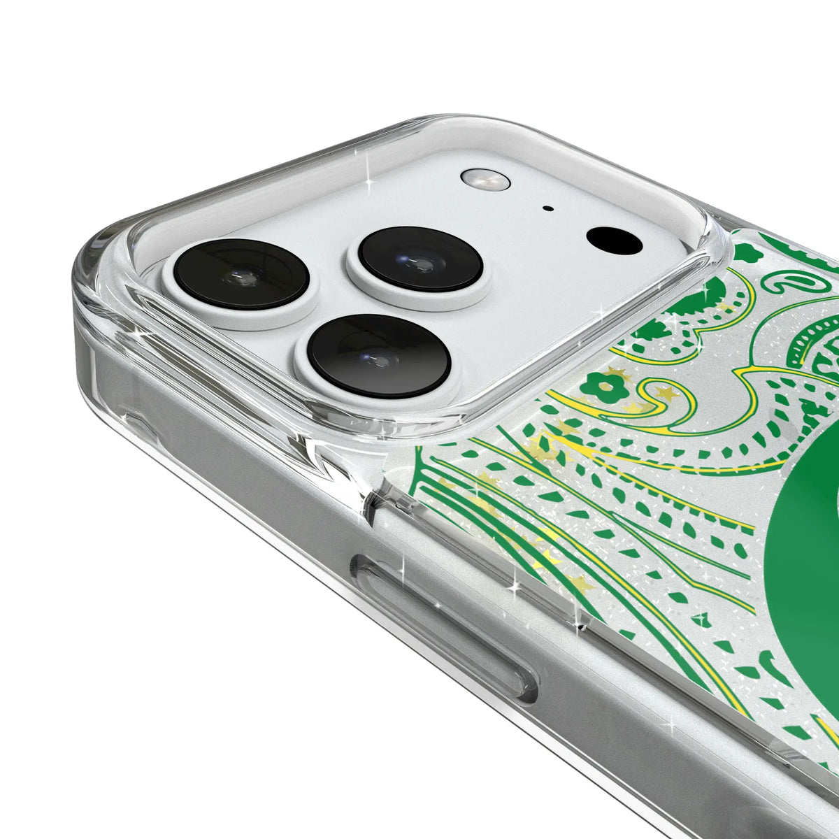 University of Oregon Ducks Paisley iPhone Glitter Phone Case for Apple iPhone - Detail#Device_iPhone 18 Pro