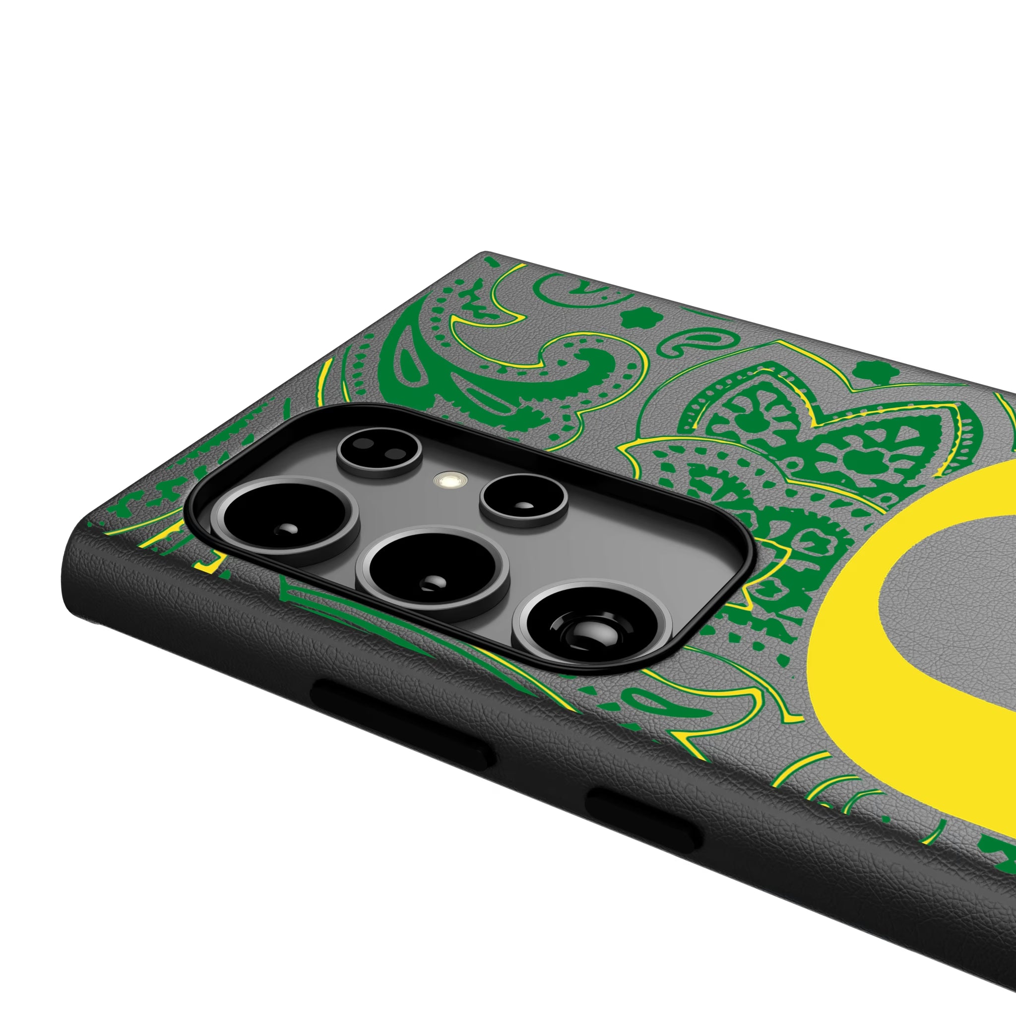 University of Oregon Ducks Paisley Galaxy MagSafe Compatible Phone Case for Samsung Galaxy - Detail