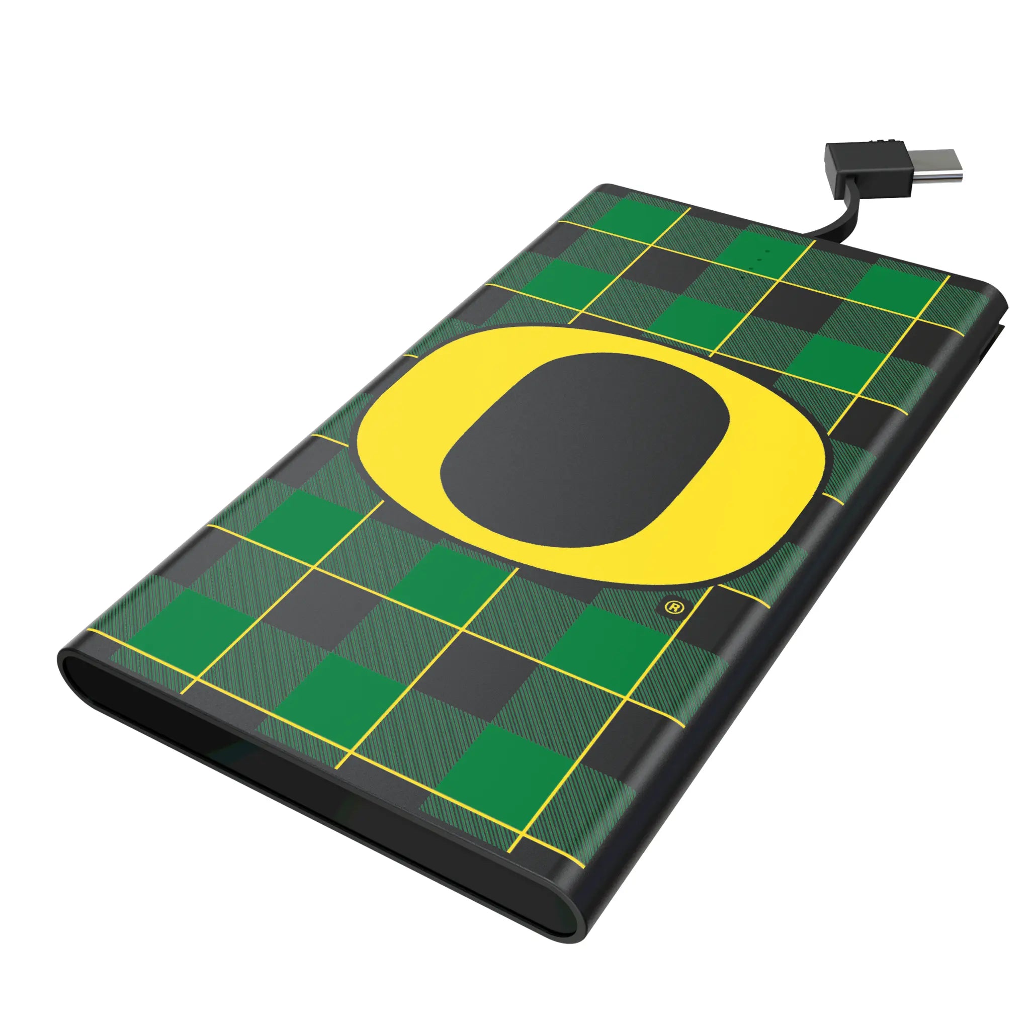 University of Oregon Ducks Plaid 5000mAh Flat Power Bank