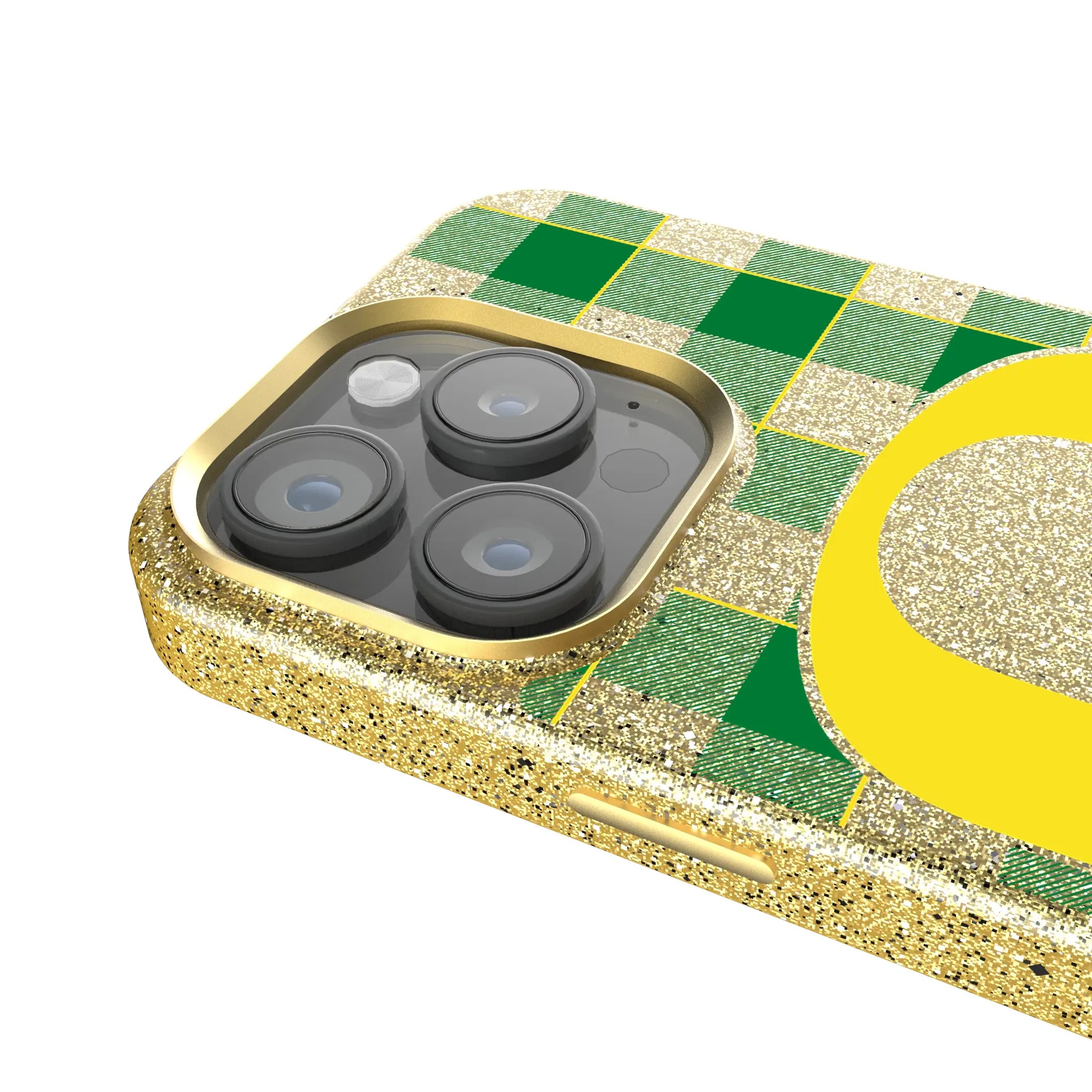 University of Oregon Ducks Plaid iPhone Bling Phone Case for Apple iPhone - Detail