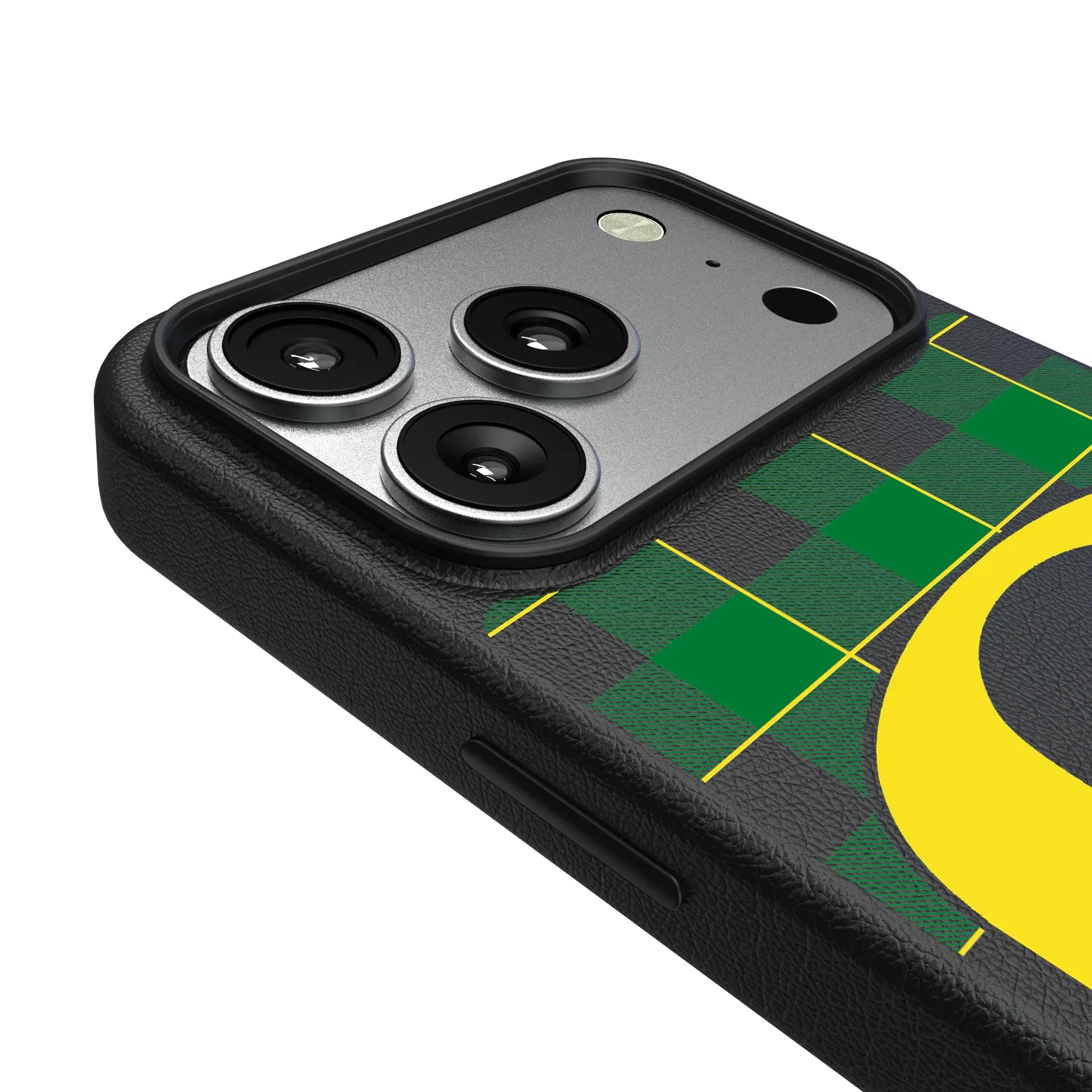 University of Oregon Ducks Plaid iPhone MagSafe Compatible Phone Case for Apple iPhone - Detail#Device_iPhone 17 Pro