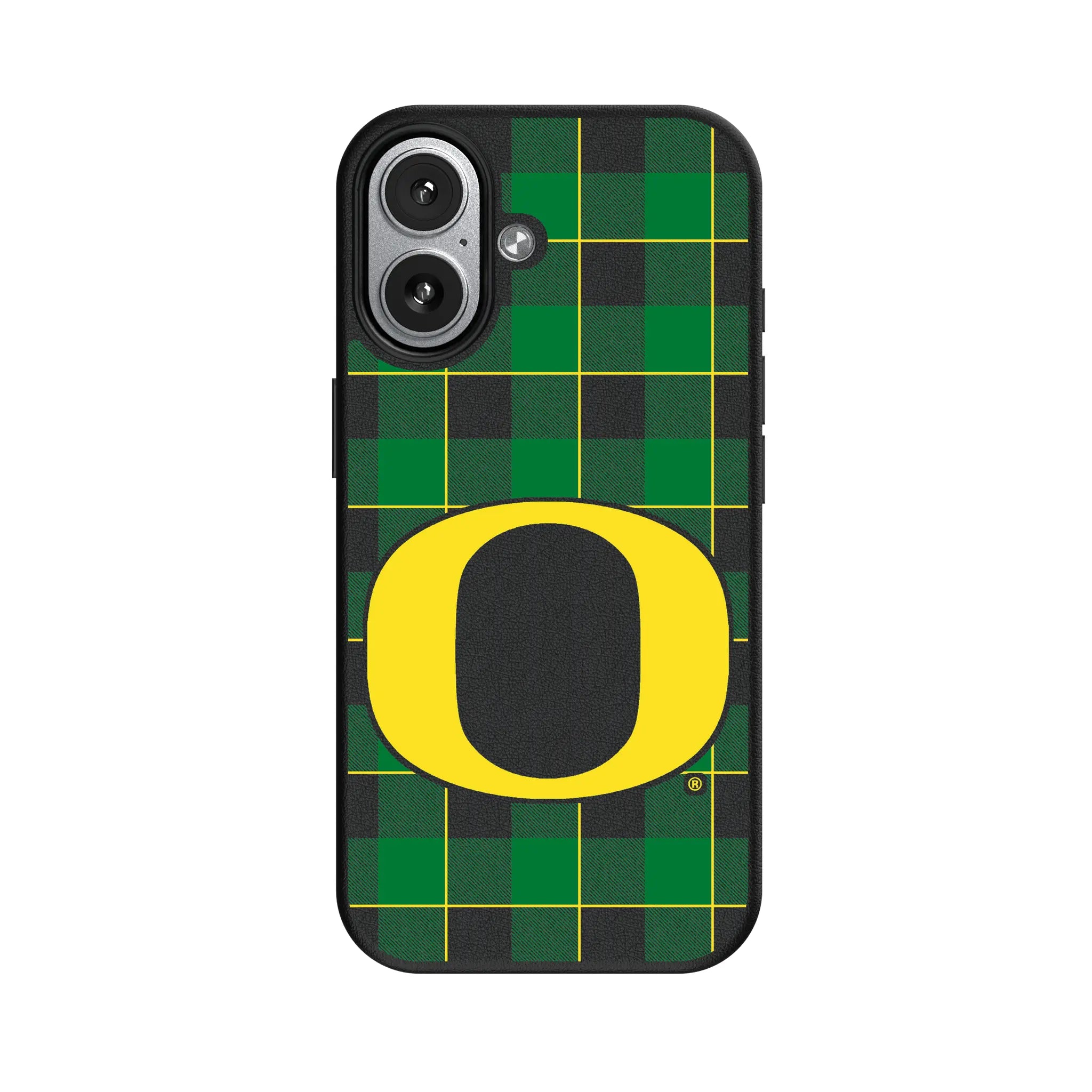 University of Oregon Ducks Plaid iPhone MagSafe Compatible Phone Case for Apple iPhone#Device_iPhone 17